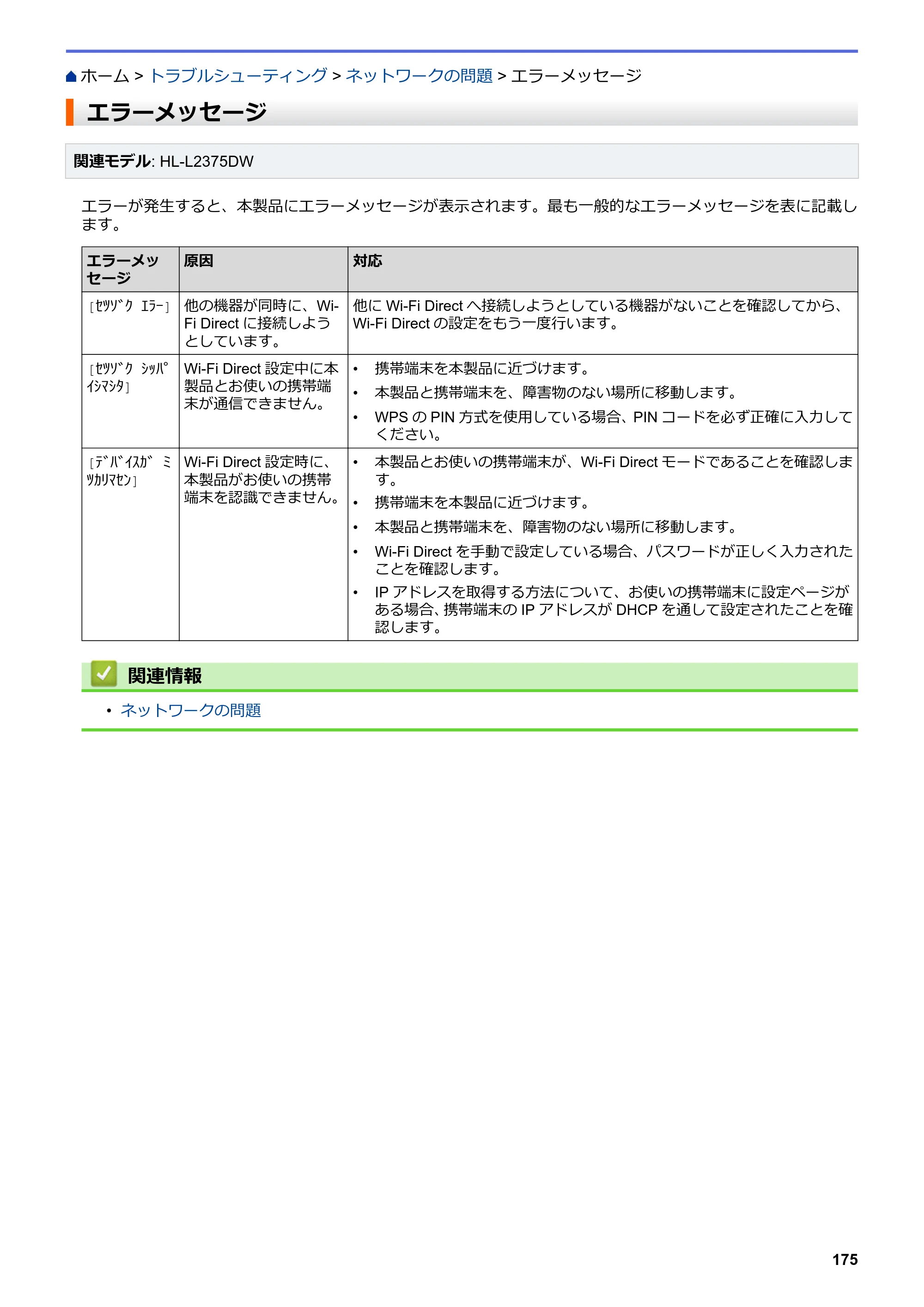 ブラザー HL-L2330D / HL-L2370DN / HL-L2375DW オンラインユーザーズガイド — エラーメッセージ — 原本ページ — 179ページ