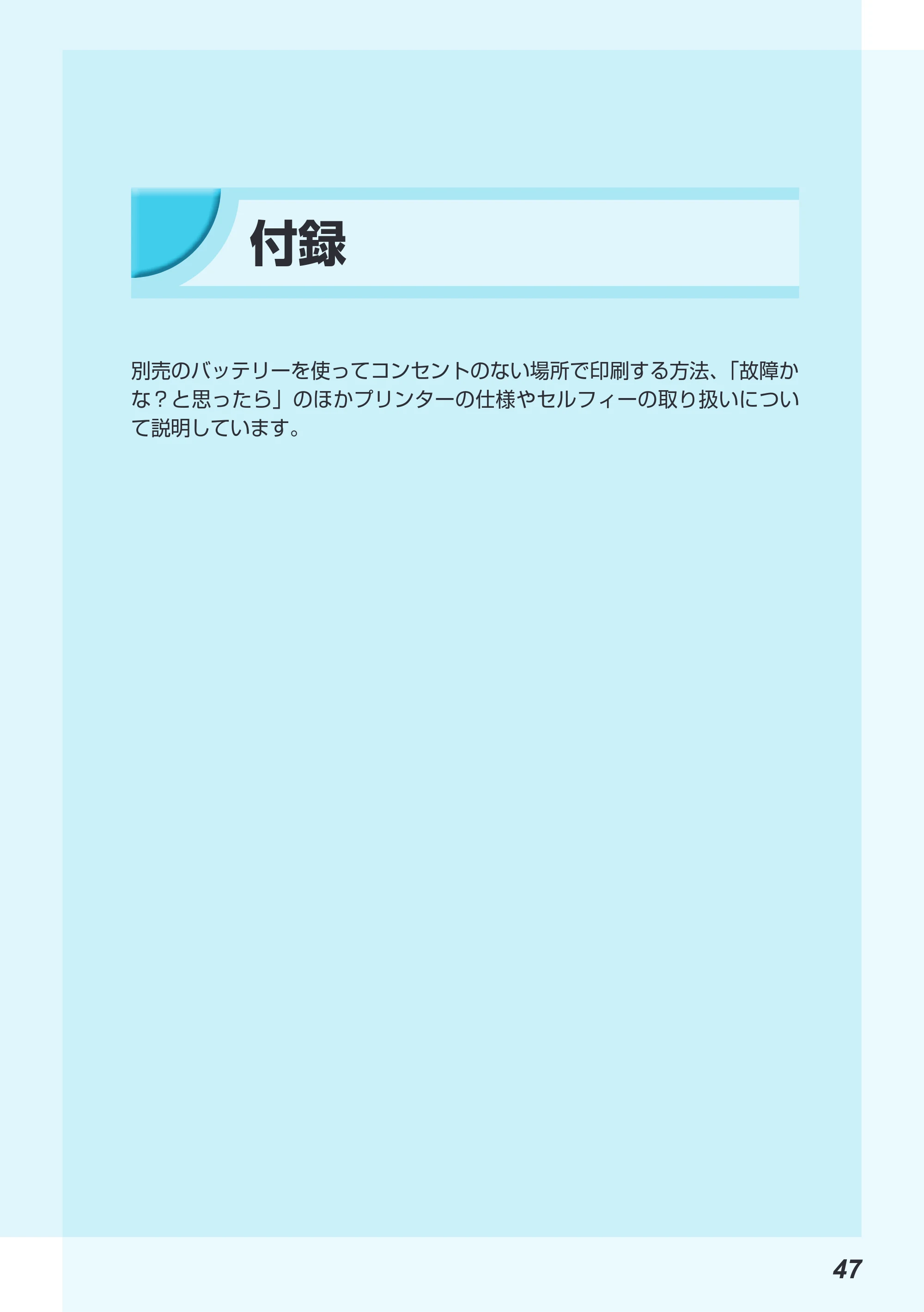 キヤノン SELPHY CP900 プリンターユーザーガイド (PDF:15.0MB) — 付録 — 原本ページ — 47ページ