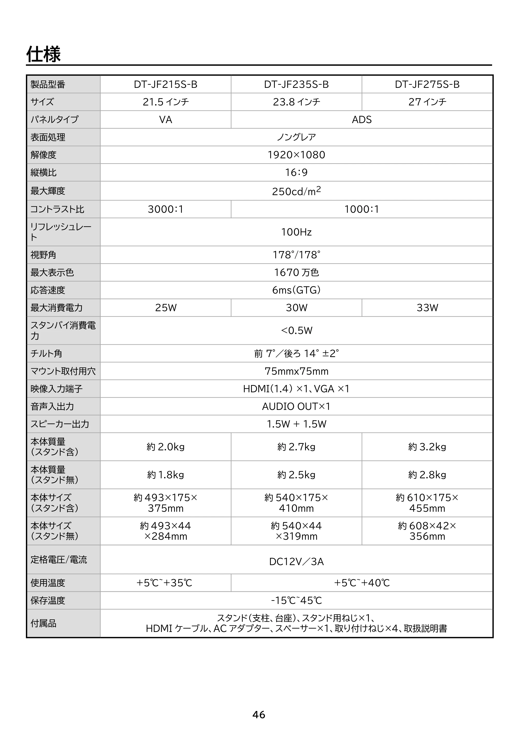 アイリスオーヤマ DT-JF235S 取扱説明書 — 原本ページ — 46ページ