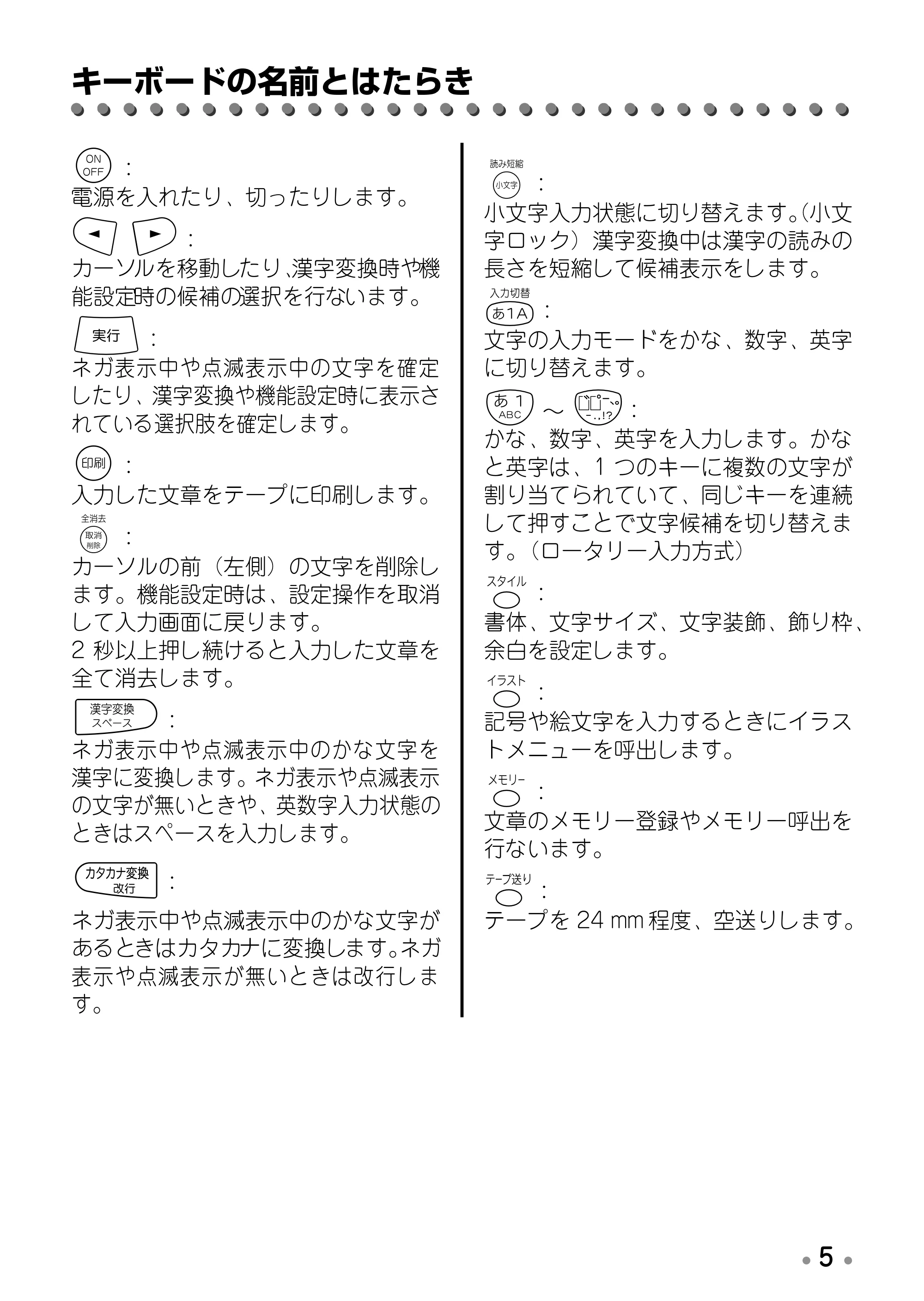 ブラザー PT-170 取扱説明書 通常版 — 電池の入れ方 — 原本ページ — 7ページ