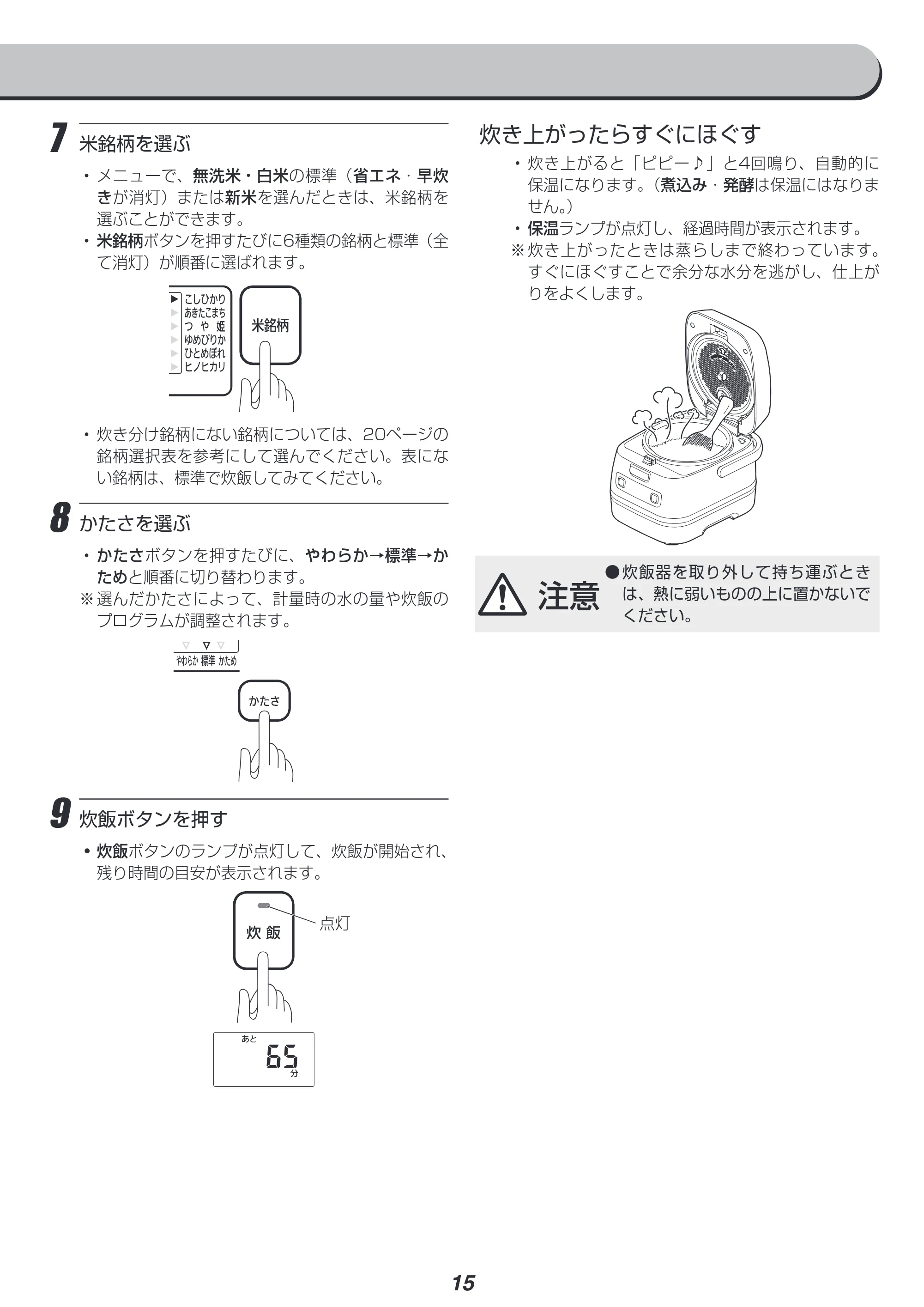 アイリスオーヤマ RC-IA31 取扱説明書 — 原本ページ — 15ページ