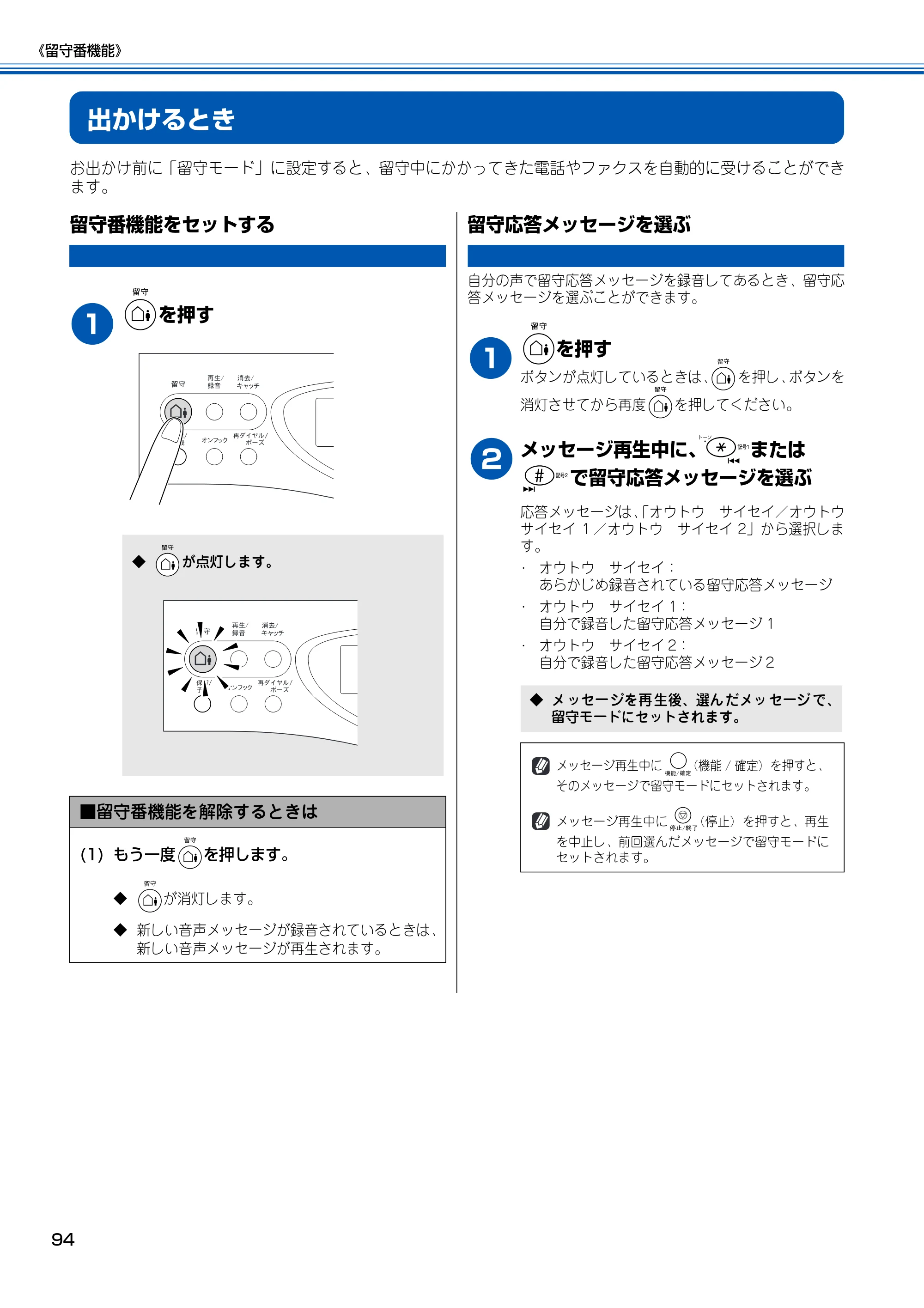 ブラザー MFC-150CL / MFC-150CLW 取扱説明書(本体) — 出かけるとき — 原本ページ — 95ページ