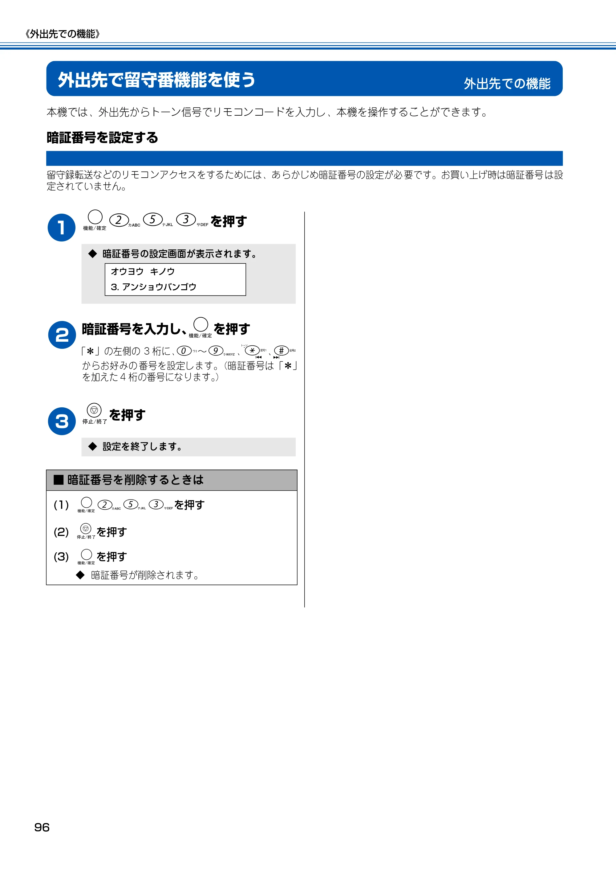ブラザー MFC-150CL / MFC-150CLW 取扱説明書(本体) — 外出先での機能 — 原本ページ — 97ページ