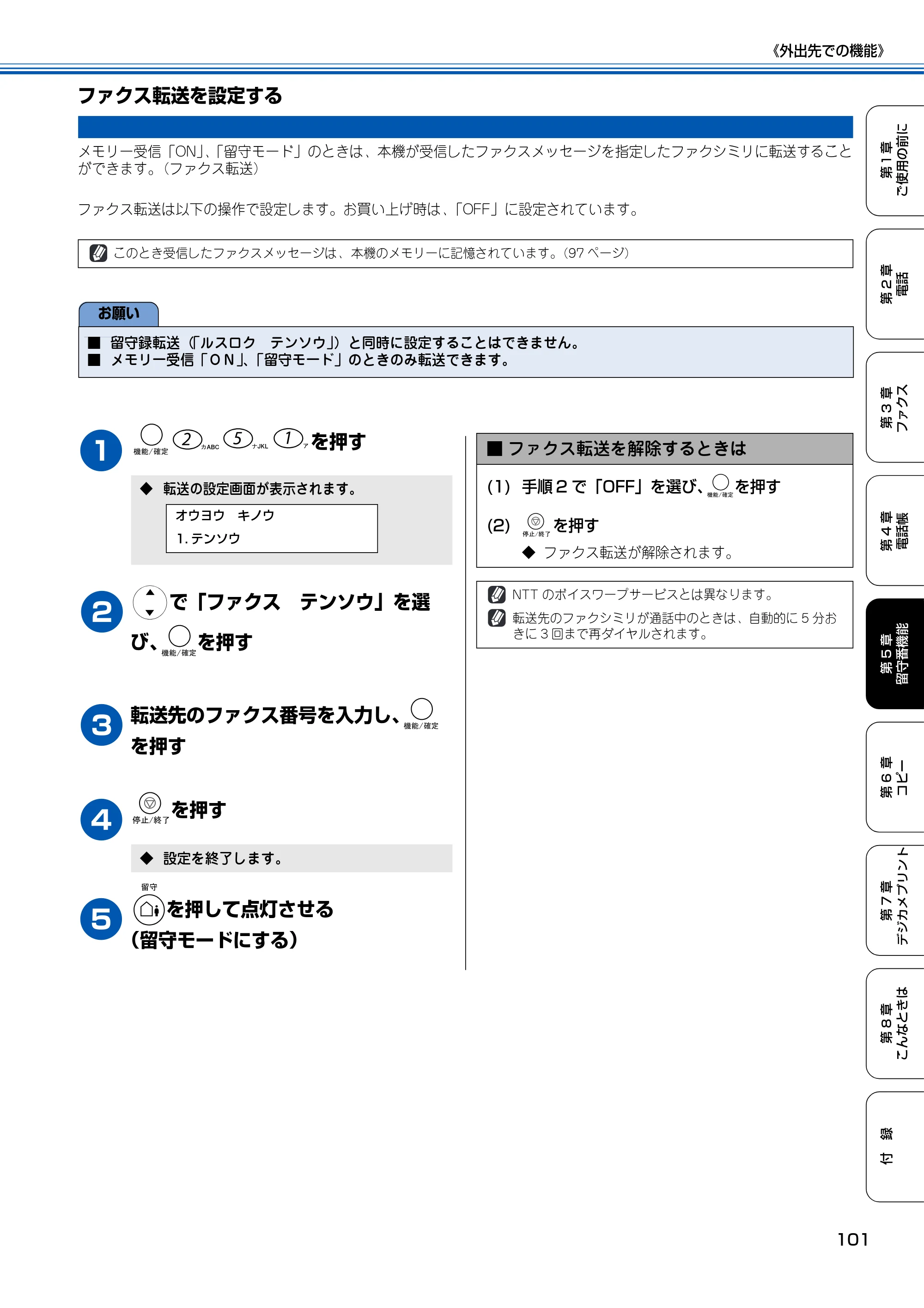ブラザー MFC-150CL / MFC-150CLW 取扱説明書(本体) — ファクス転送を設定する — 原本ページ — 102ページ