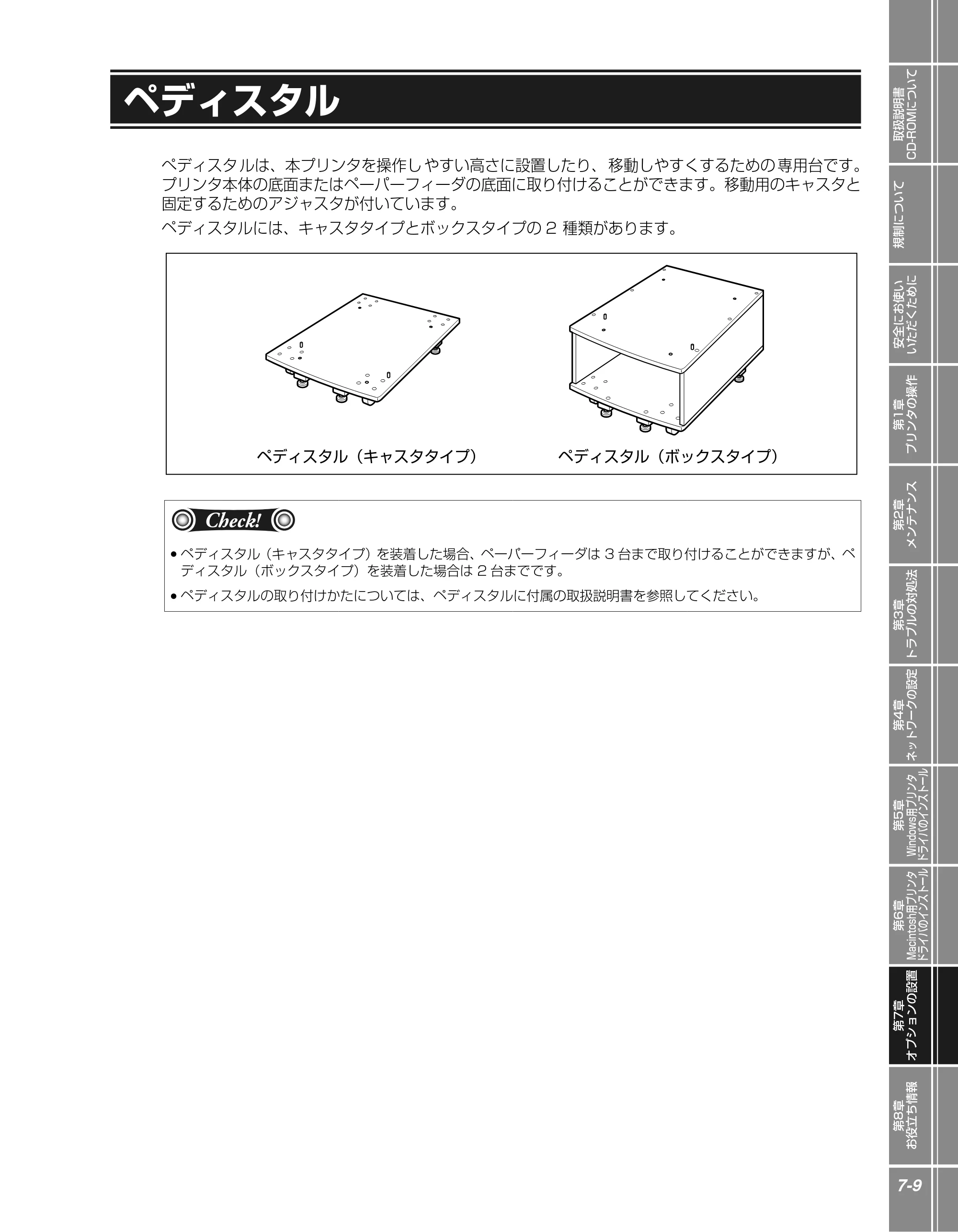 キヤノン LBP5900 かんたん操作ガイド 2006年4月18日更新 （PDF形式／7.24Mバイト） — ペディスタル — 原本ページ — 145ページ