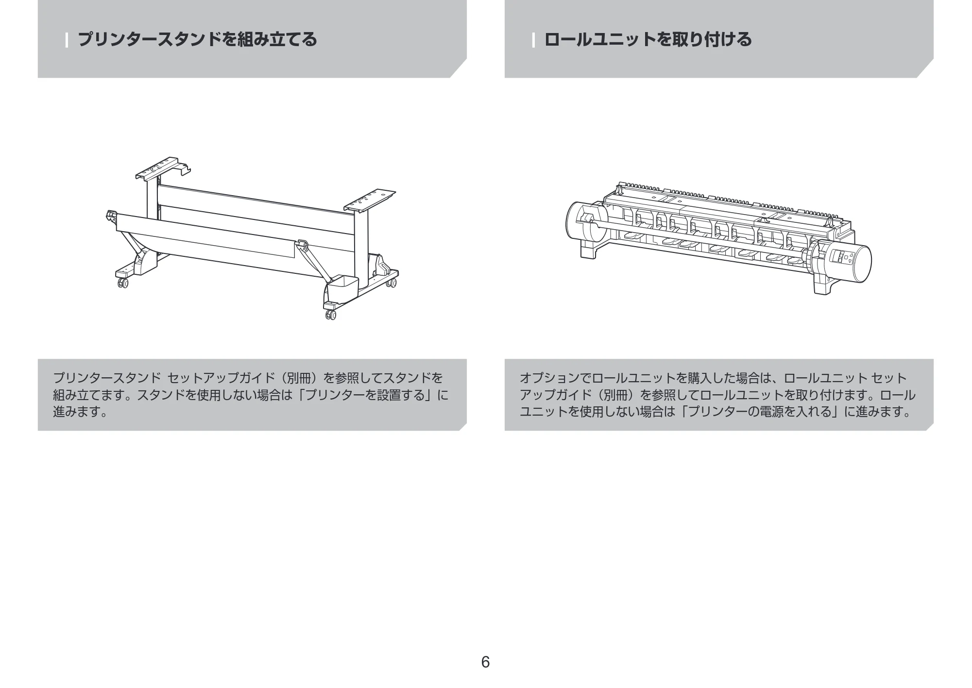 キヤノン PRO-6600・PRO-4600・PRO-2600 PRO-6600・PRO-4600・PRO-2600 設置ガイド 2024年4月11日掲載（PDF：2.55MB） — プリンタースタンドを組み立てる — 原本ページ — 6ページ