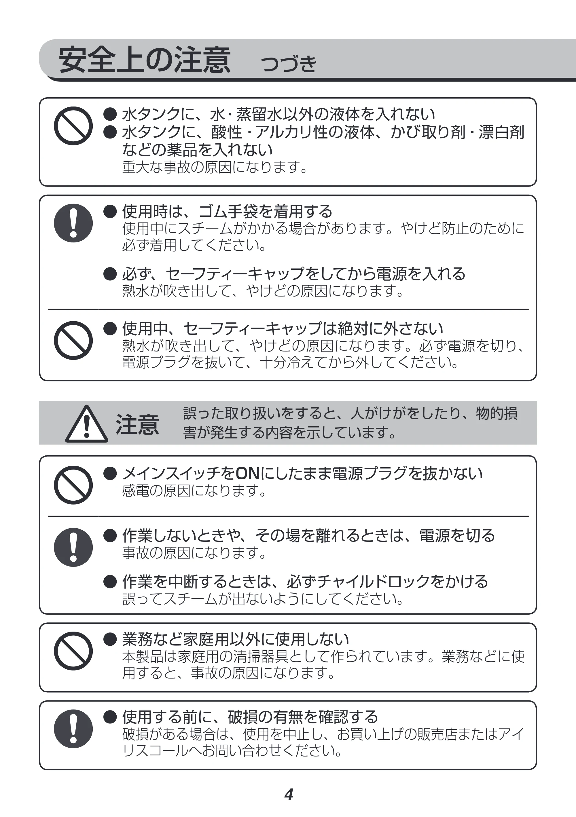 アイリスオーヤマ STM-416 取扱説明書 — 原本ページ — 4ページ