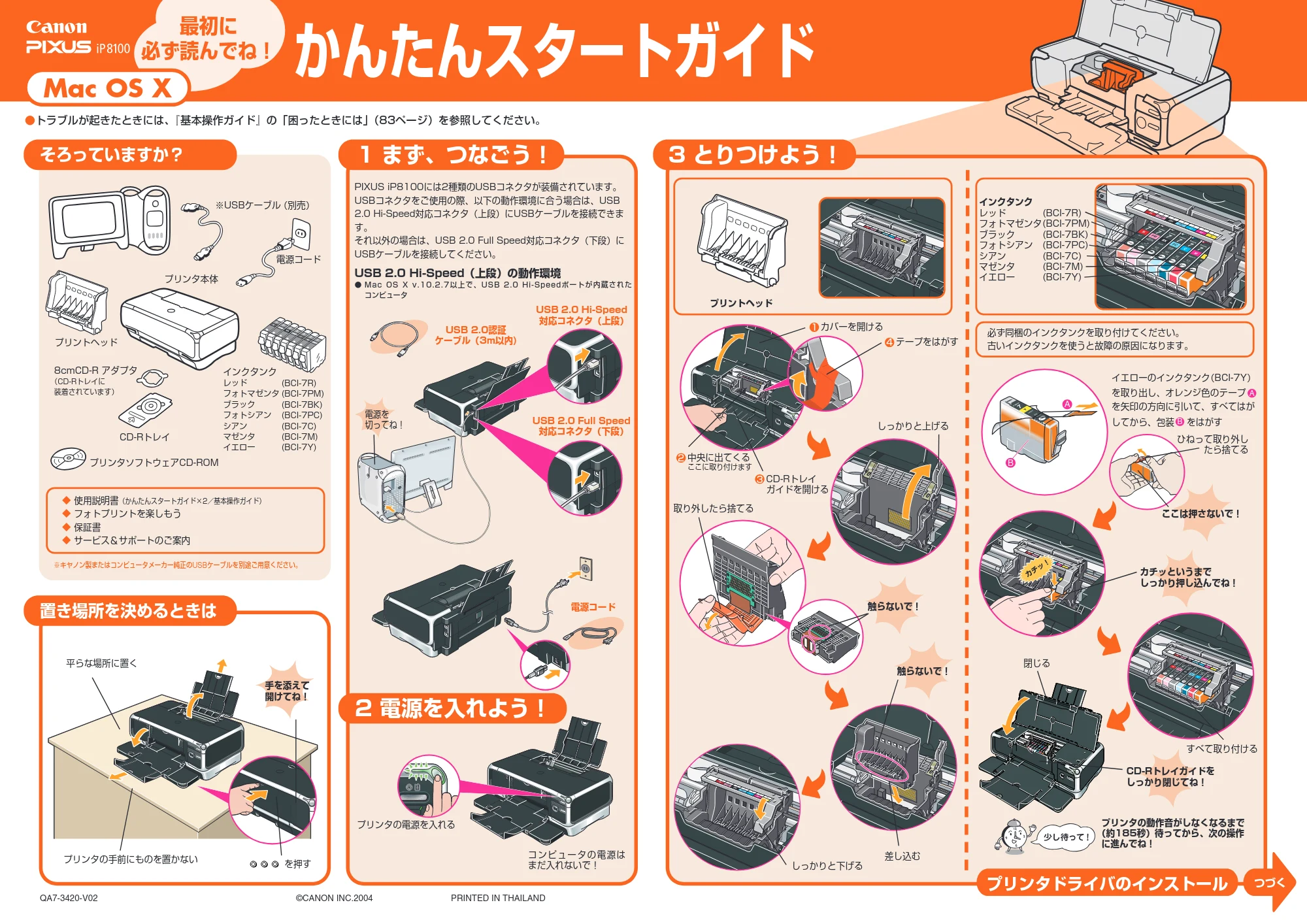 キヤノン PIXUS iP8100 かんたんスタートガイド (Mac版) (PDF形式/2.62Mバイト) — 原本ページ — 1ページ