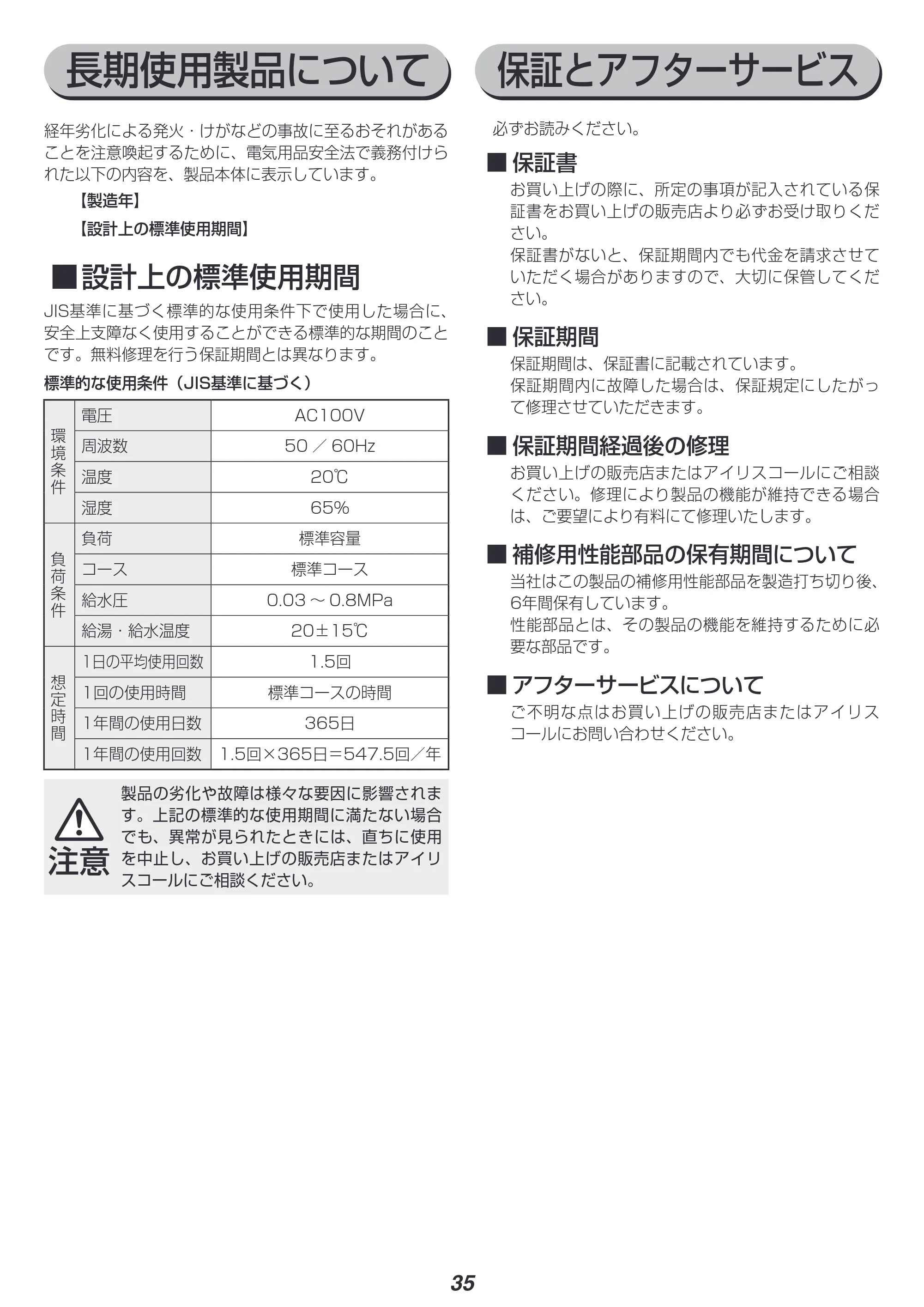 アイリスオーヤマ IAW-T602E 取扱説明書 — 原本ページ — 35ページ