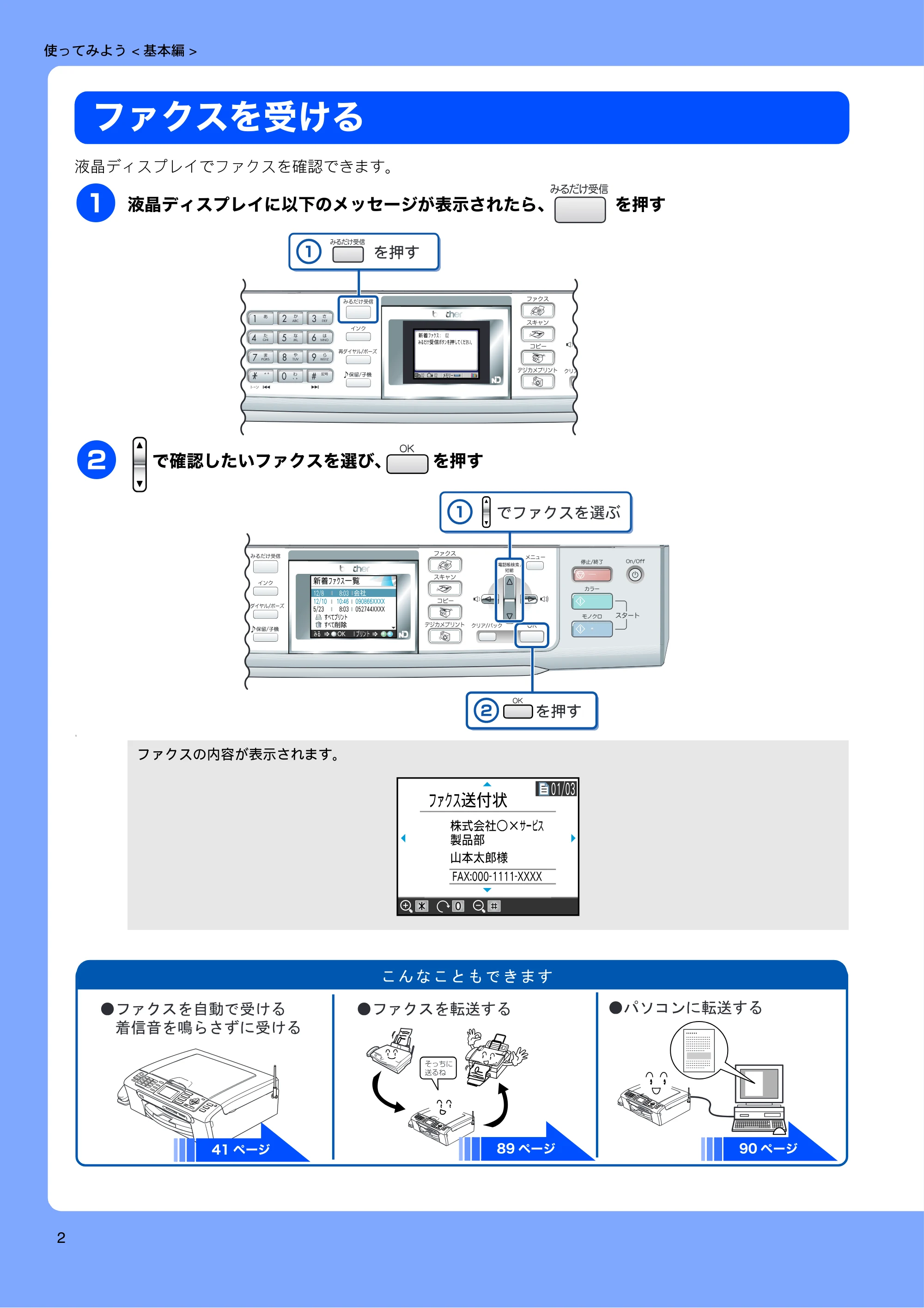 ブラザー MFC-630CD / MFC-630CDW 取扱説明書(本体) — ファクスを受ける — 原本ページ — 4ページ