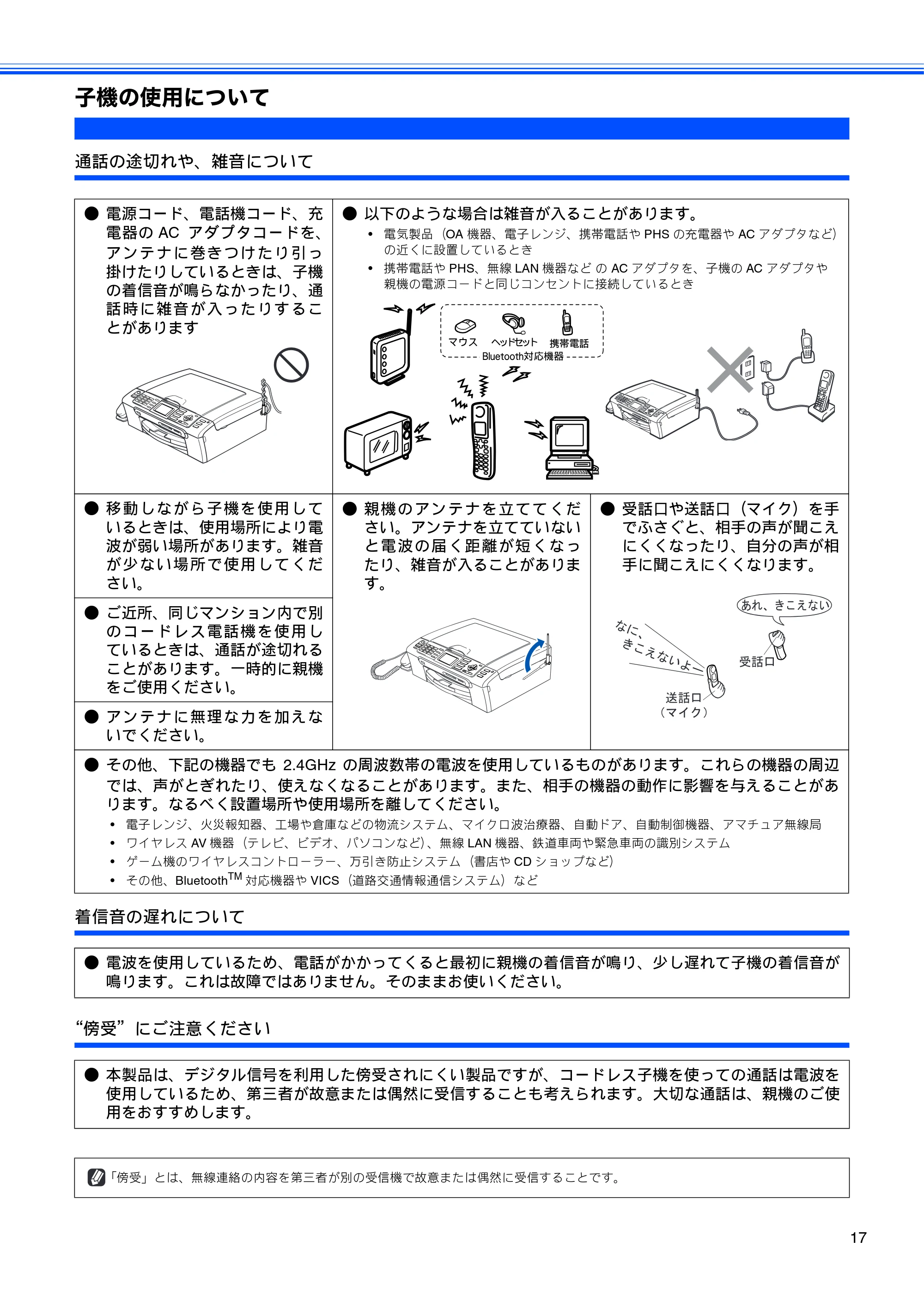 ブラザー MFC-630CD / MFC-630CDW 取扱説明書(本体) — 子機の使用について — 原本ページ — 19ページ