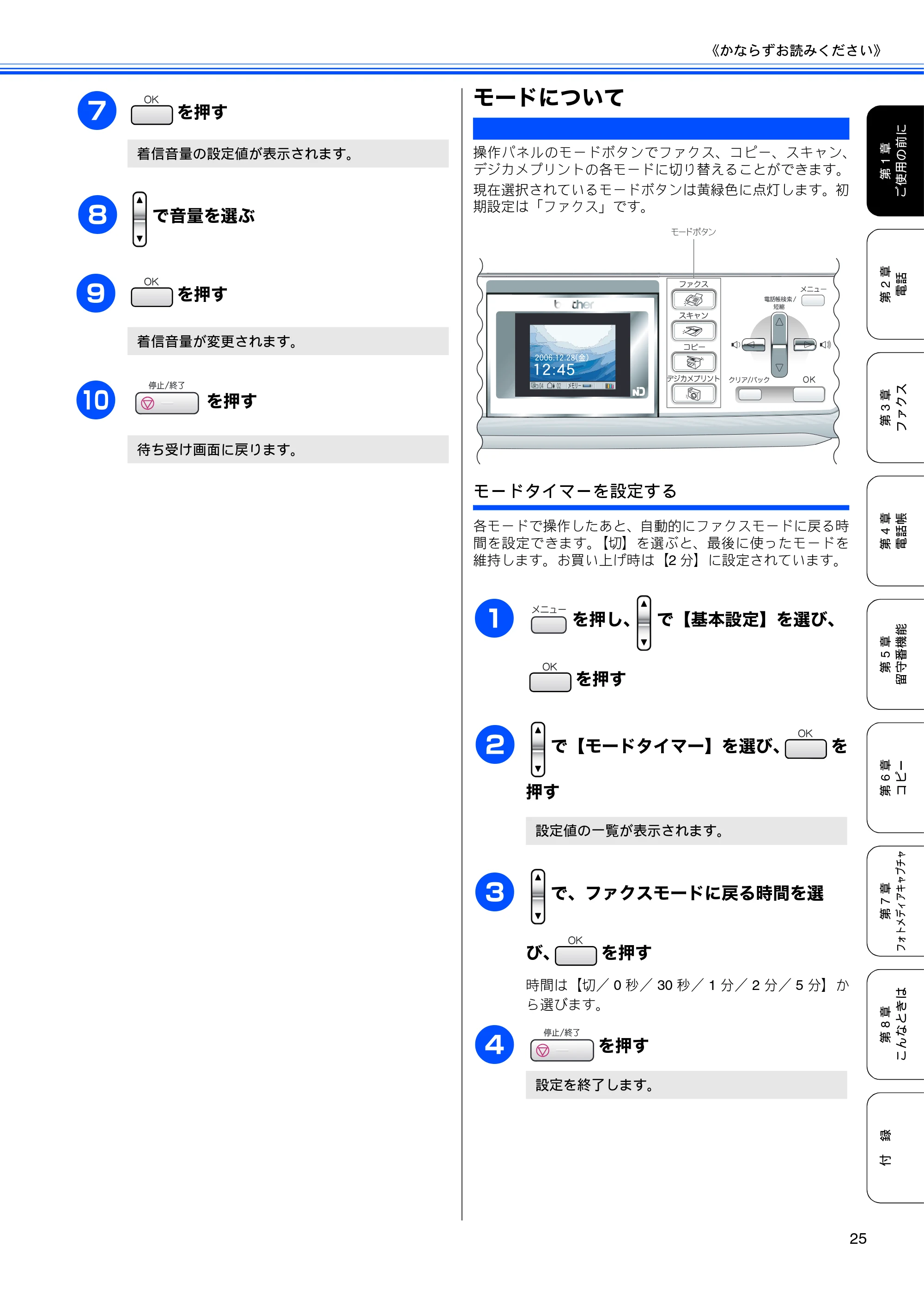 ブラザー MFC-630CD / MFC-630CDW 取扱説明書(本体) — モードについて — 原本ページ — 27ページ
