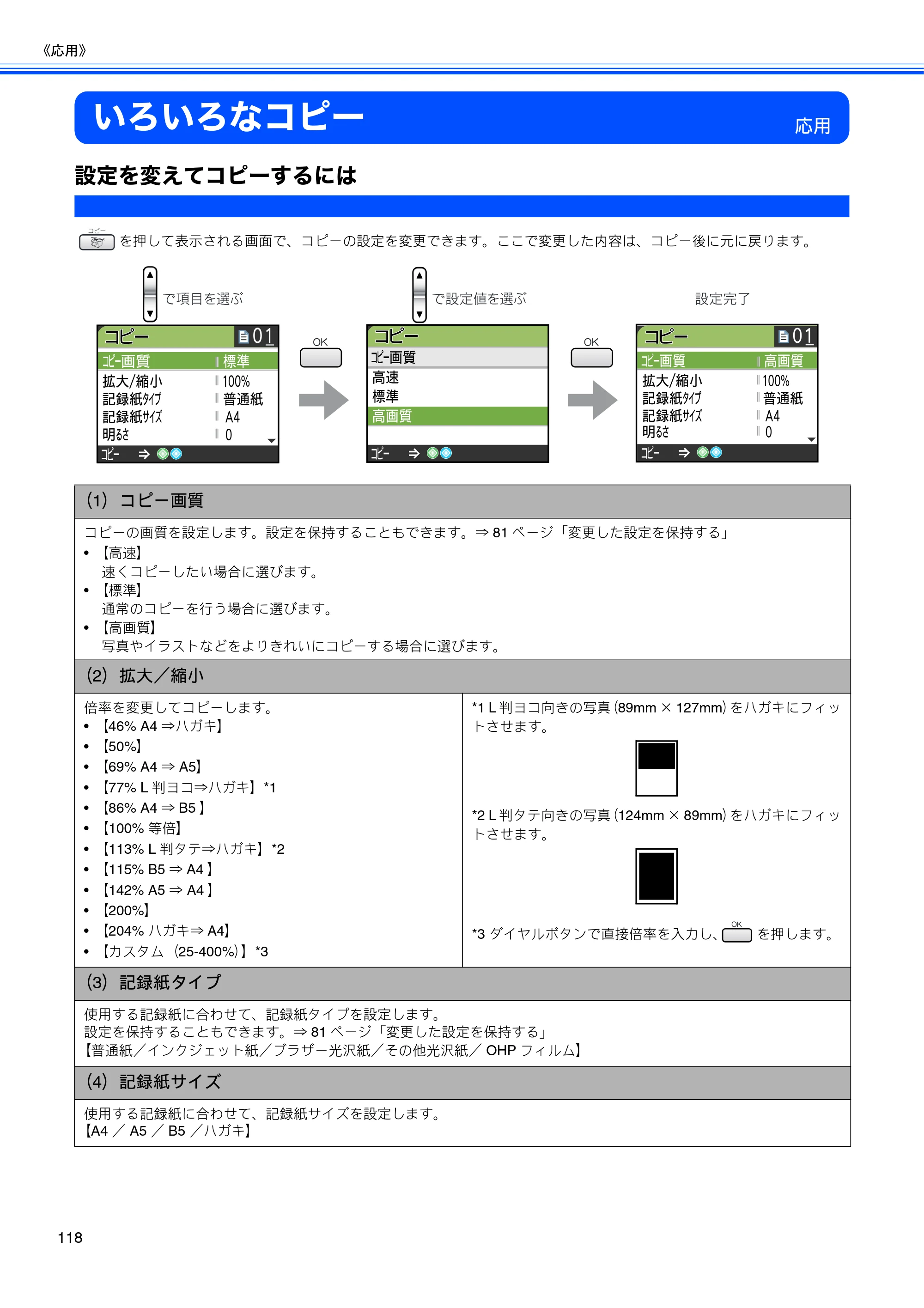 ブラザー MFC-630CD / MFC-630CDW 取扱説明書（本体） — いろいろなコピー — 原本ページ — 120ページ