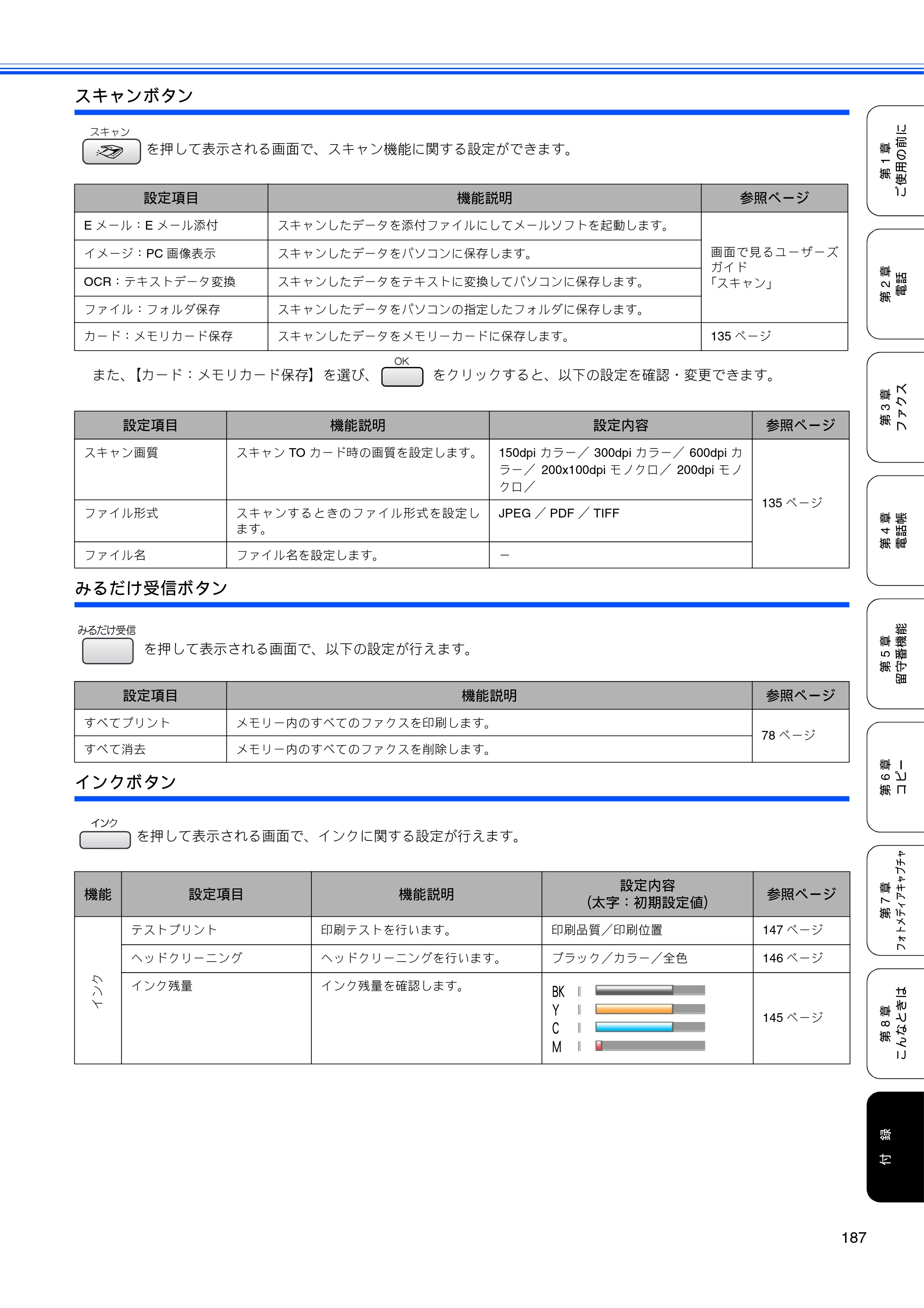 ブラザー MFC-630CD / MFC-630CDW 取扱説明書（本体） — 原本ページ — 189ページ