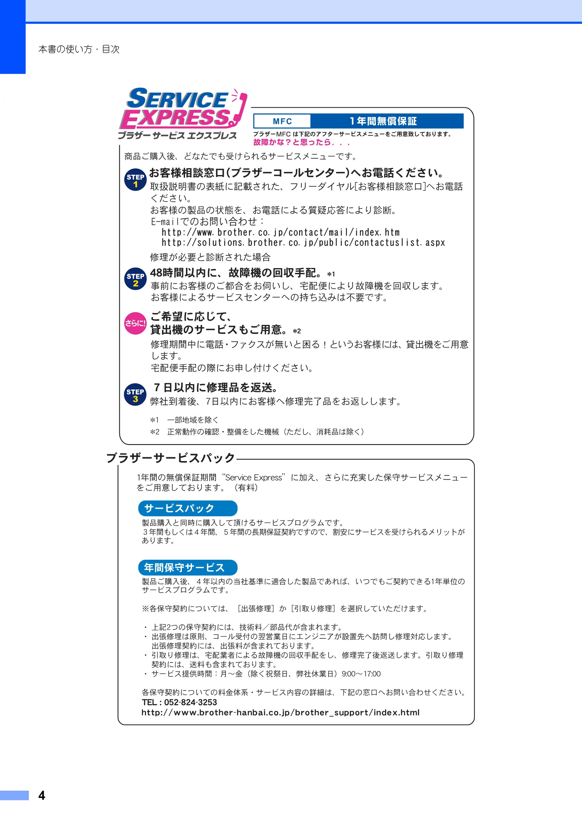 ブラザー MFC-8660DN / MFC-8870DW 取扱説明書（本体） — 原本ページ — 4ページ