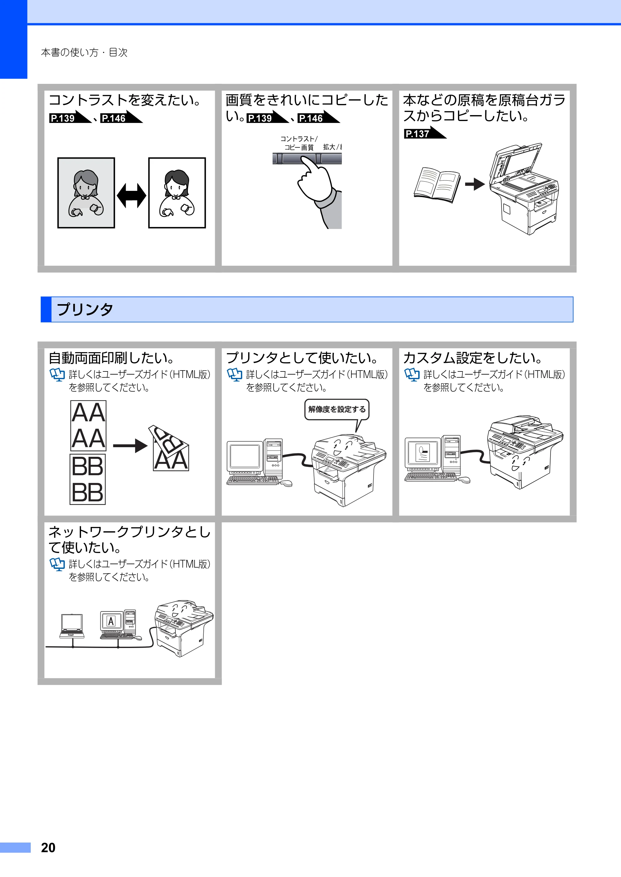 ブラザー MFC-8660DN / MFC-8870DW 取扱説明書（本体） — プリンタ — 原本ページ — 20ページ