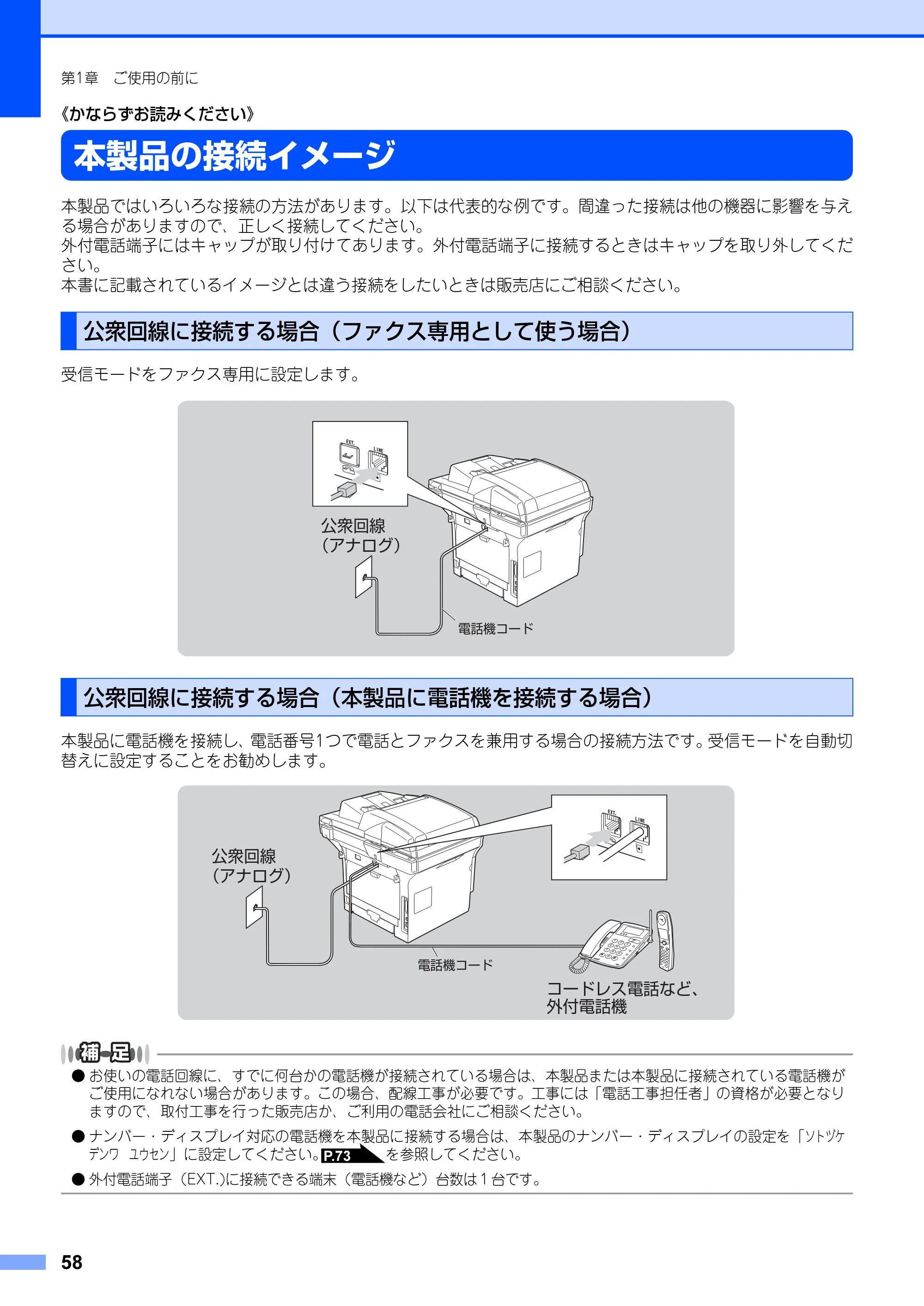 ブラザー MFC-8660DN / MFC-8870DW 取扱説明書（本体） — 本製品の接続イメージ — 原本ページ — 58ページ