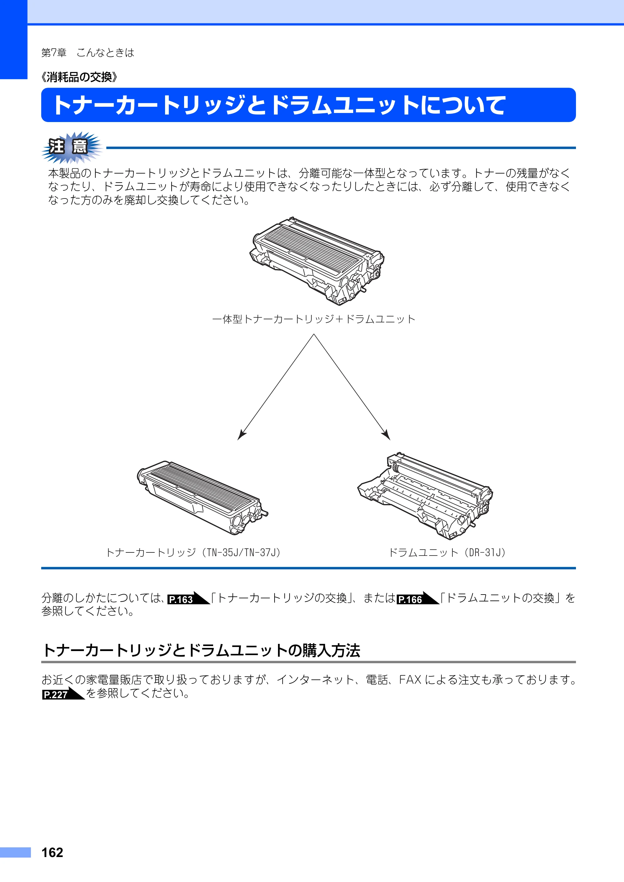 ブラザー MFC-8660DN / MFC-8870DW 取扱説明書（本体） — 《消耗品の交換》 — 原本ページ — 162ページ