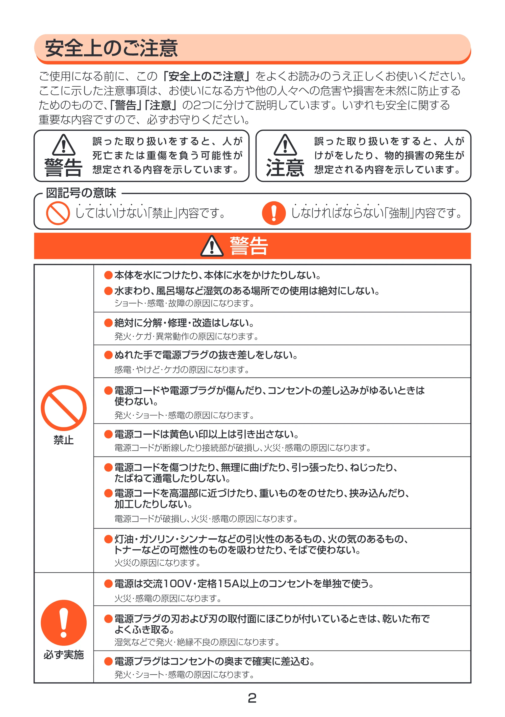 アイリスオーヤマ IC-CN100 取扱説明書 — 原本ページ — 2ページ