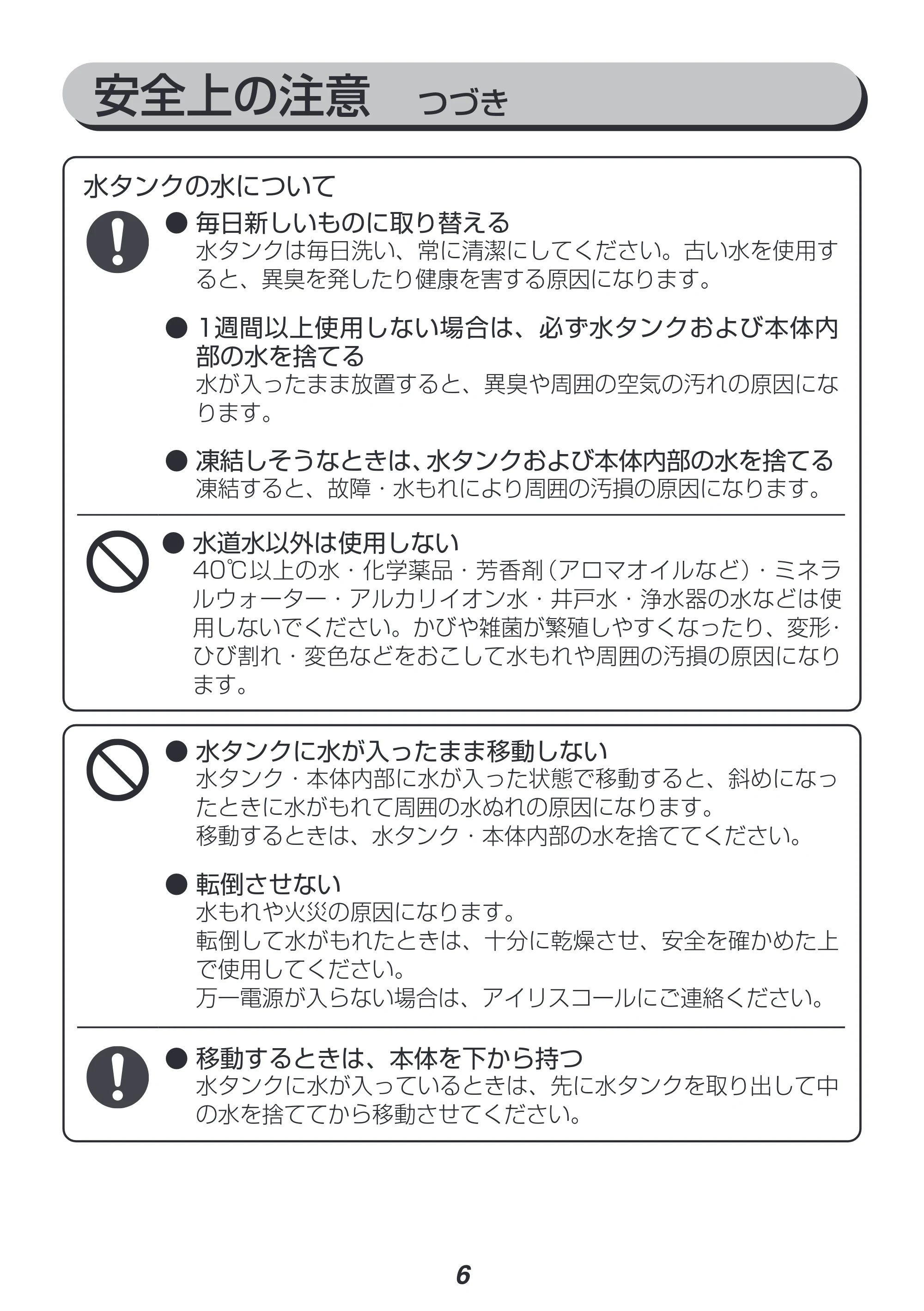 アイリスオーヤマ AHM-UU23A 取扱説明書 — 原本ページ — 6ページ
