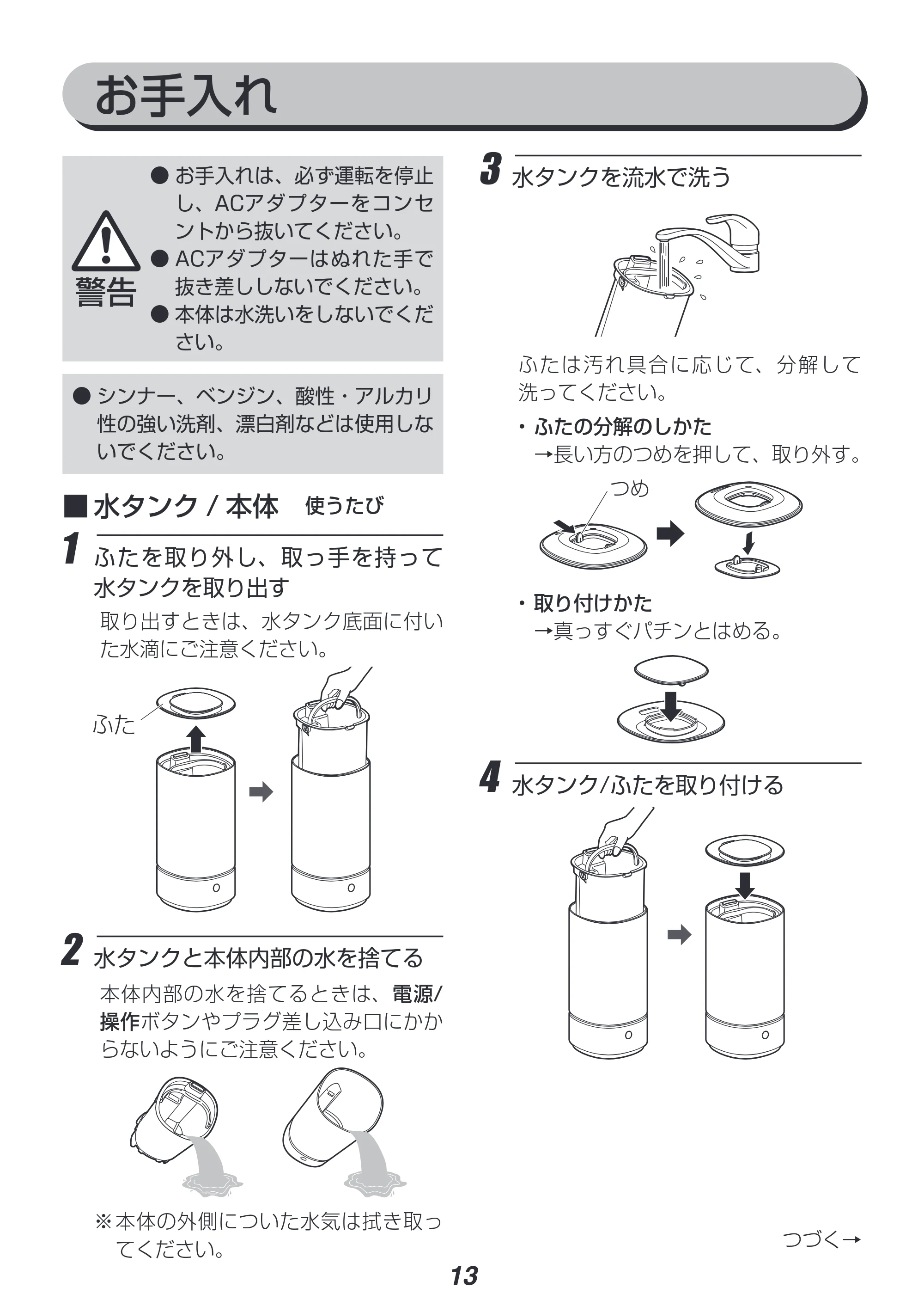 アイリスオーヤマ AHM-UU23A 取扱説明書 — 原本ページ — 13ページ