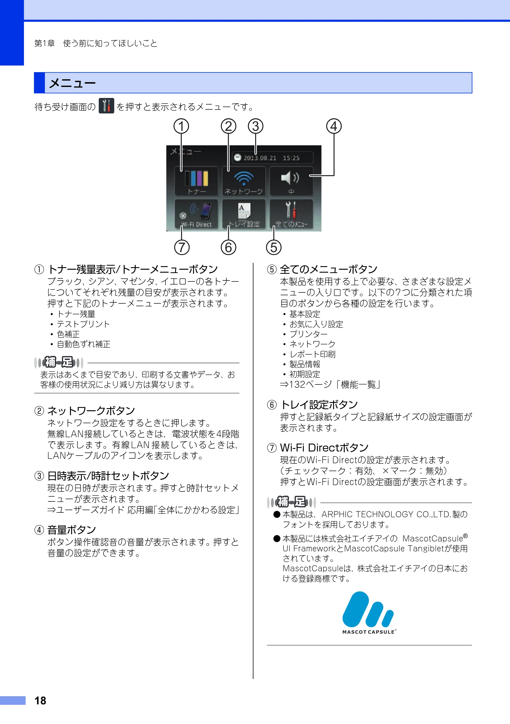 ブラザー DCP-9020CDW ユーザーズガイド ~基本編~ — メニュー — 原本ページ — 18ページ