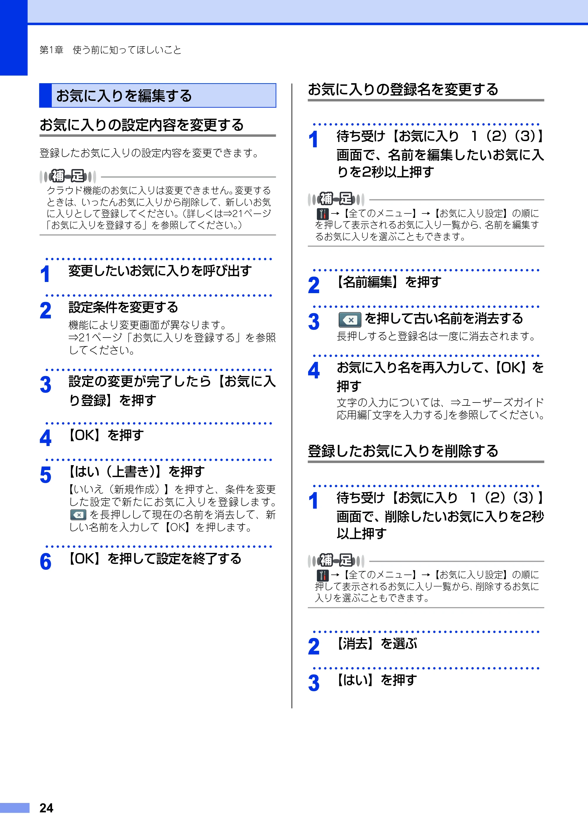 ブラザー DCP-9020CDW ユーザーズガイド ～基本編～ — お気に入りを編集する — 原本ページ — 24ページ