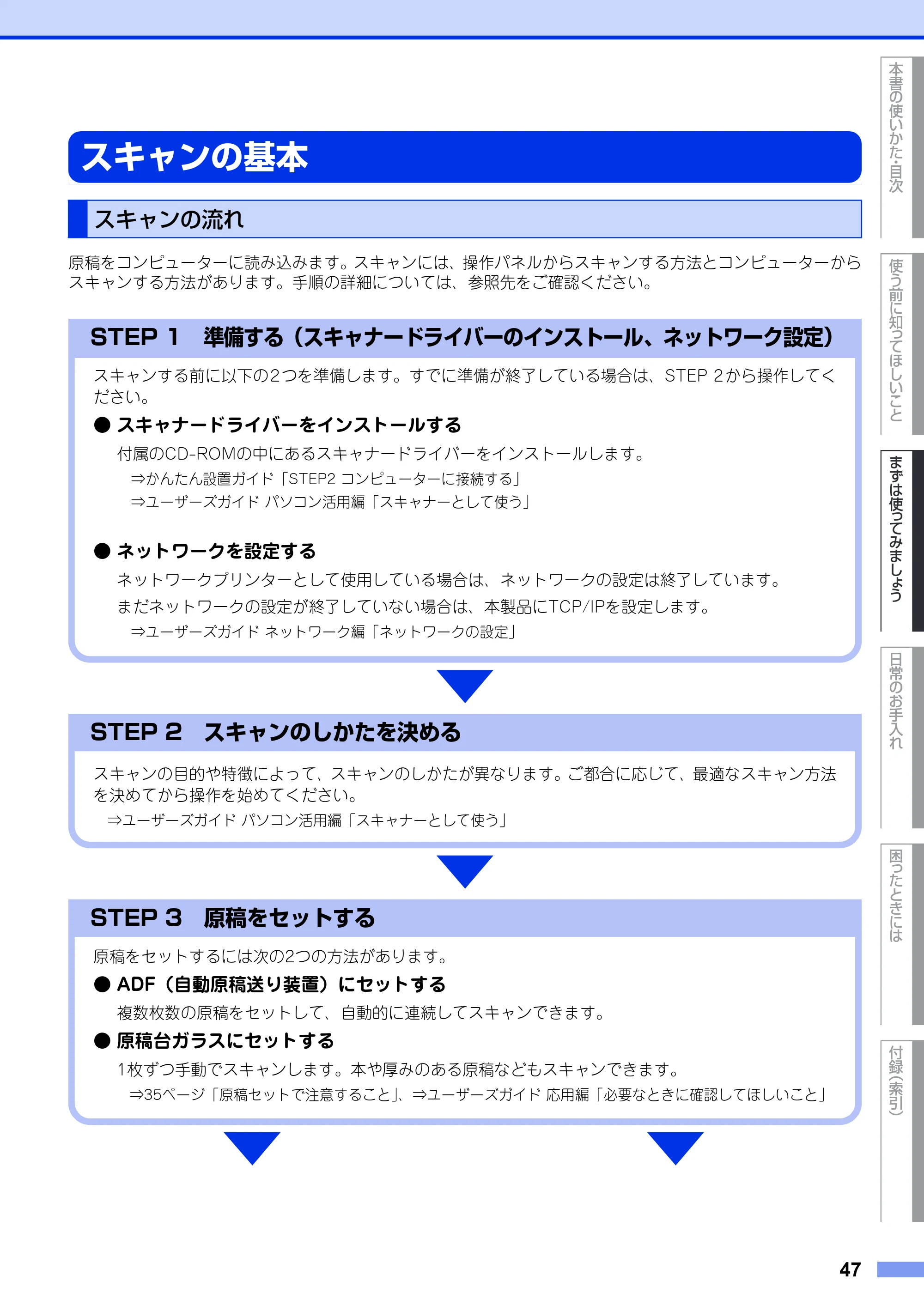 ブラザー DCP-9020CDW ユーザーズガイド ～基本編～ — スキャンの基本 — 原本ページ — 47ページ