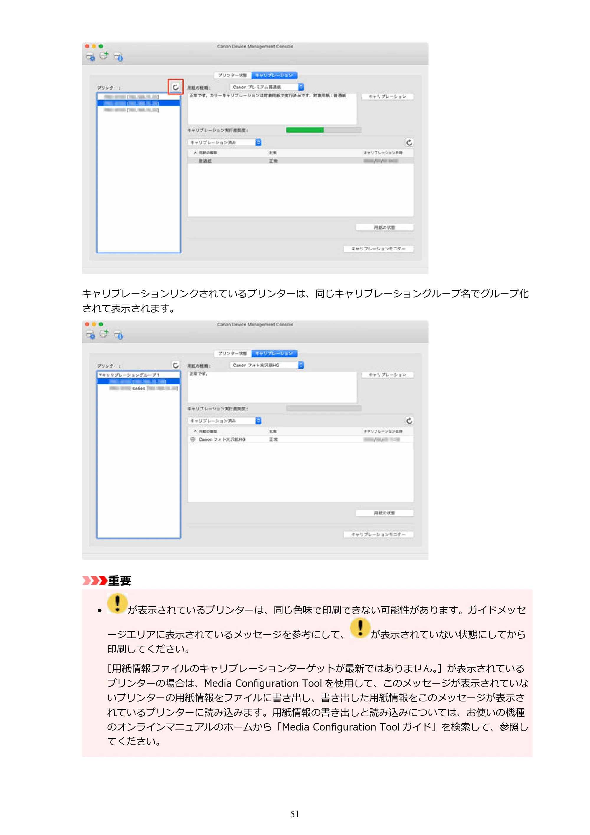 キヤノン PRO-1100 / TX-4200・TX-3200・TX-2200 / TZ-32000 Device Management Console ガイド (Mac版) 2024年10月2日掲載(PDF:1.54MB) — 原本ページ — 51ページ