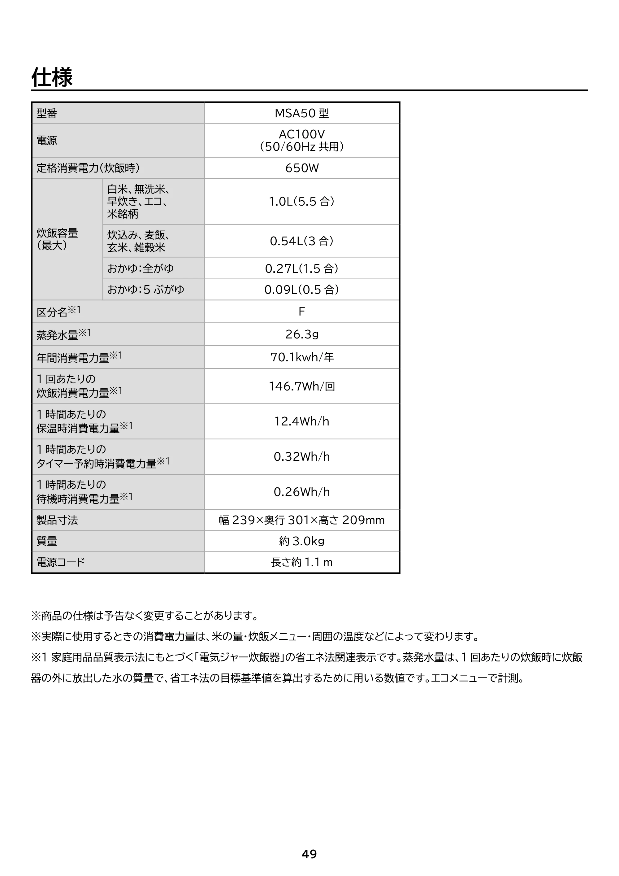 アイリスオーヤマ RC-MSA30-HA 取扱説明書 — 原本ページ — 49ページ