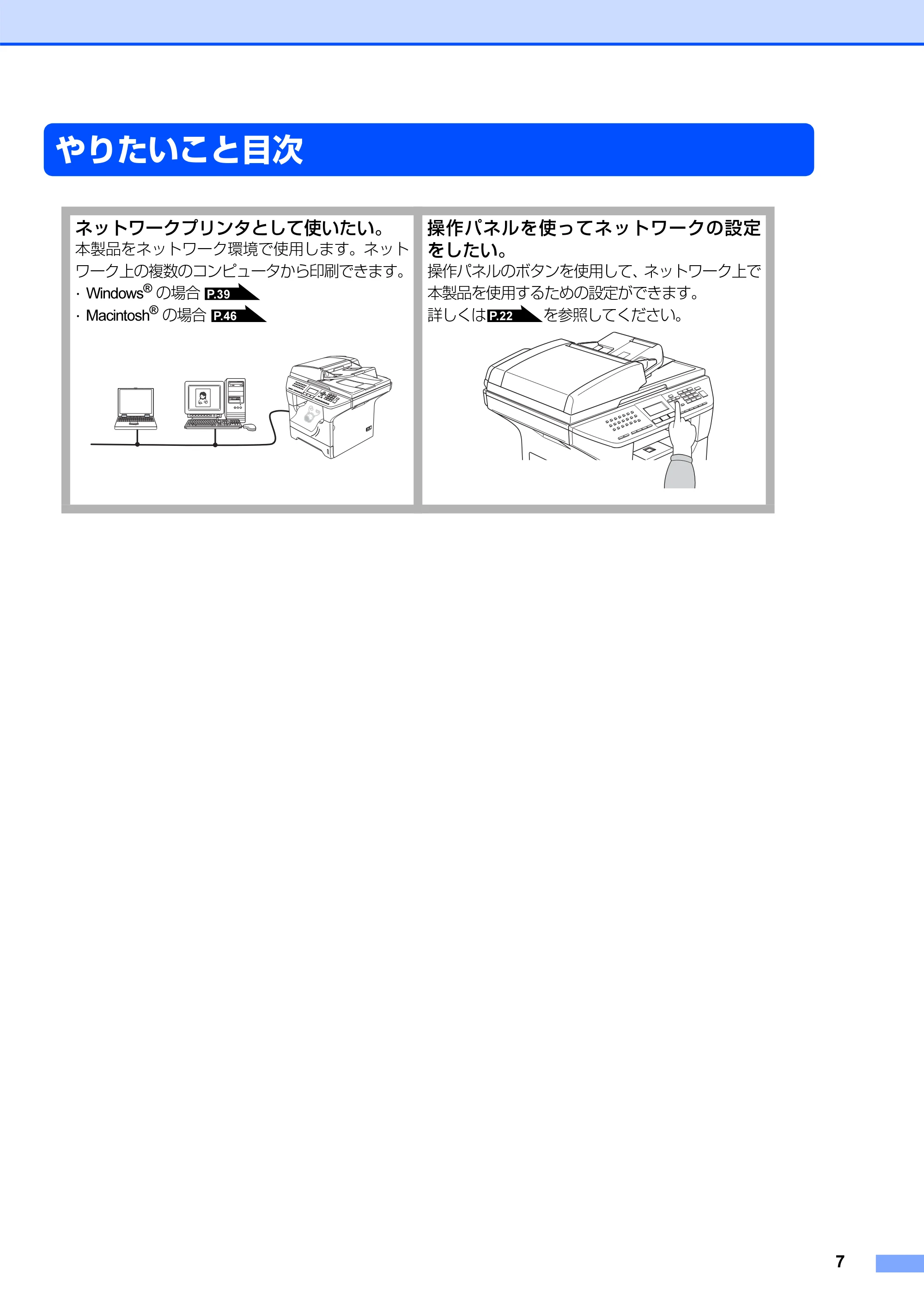 ブラザー MFC-8460N ネットワーク取扱説明書 — やりたいこと目次 — 原本ページ — 8ページ