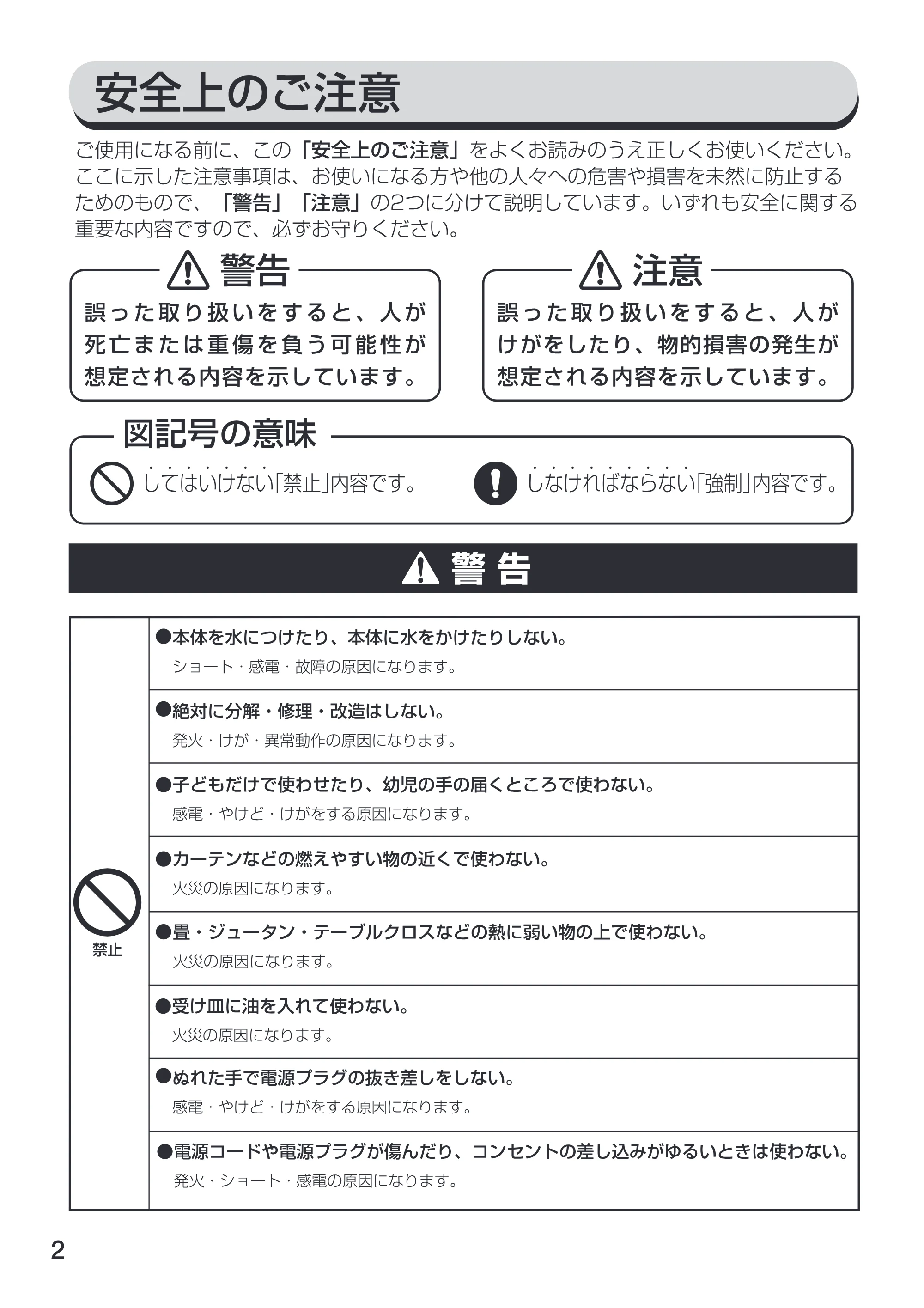 アイリスオーヤマ EOT-100K 取扱説明書 — 原本ページ — 2ページ