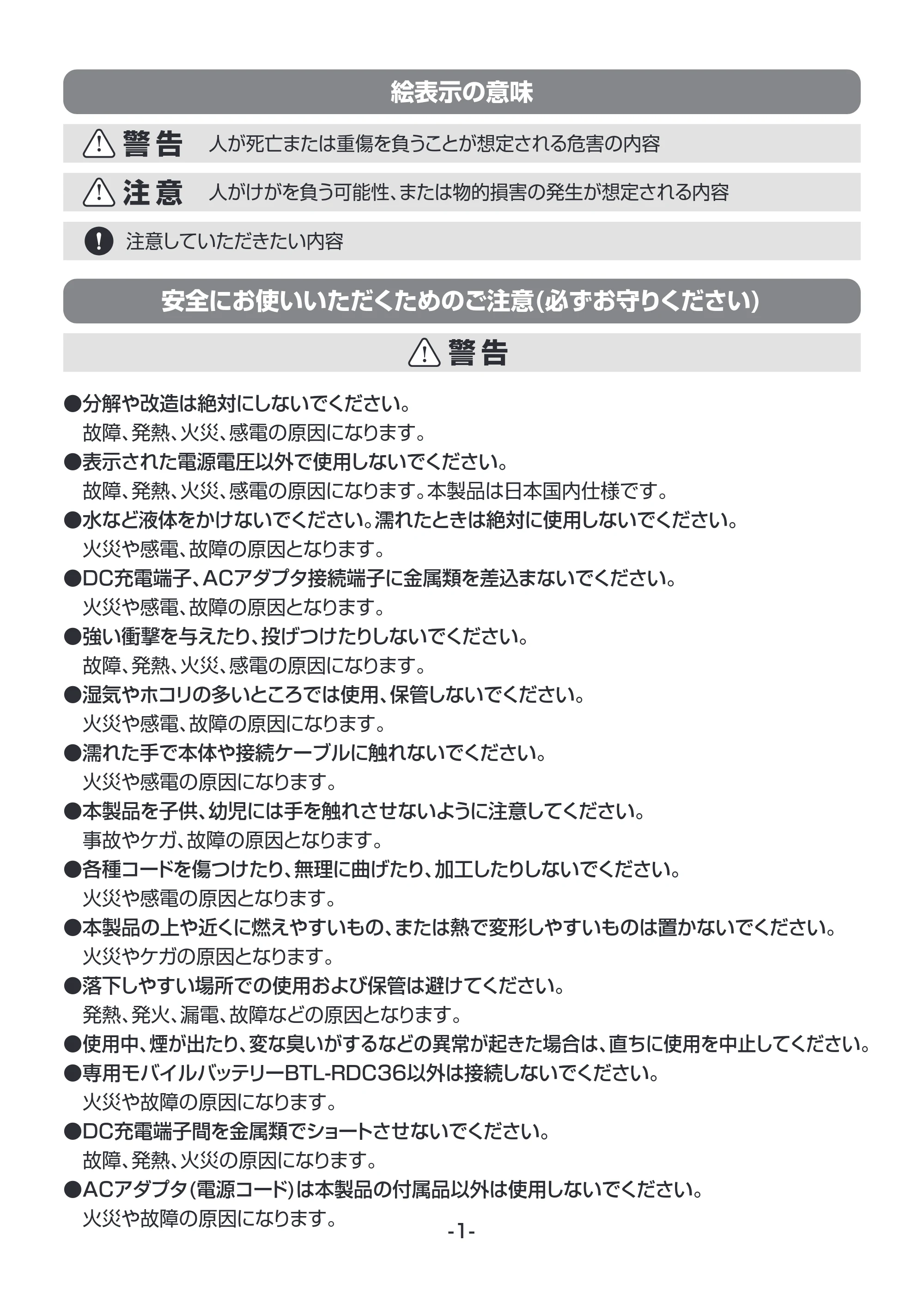 サンワサプライ BTL-RDC36CTR 取扱説明書 — 原本ページ — 2ページ