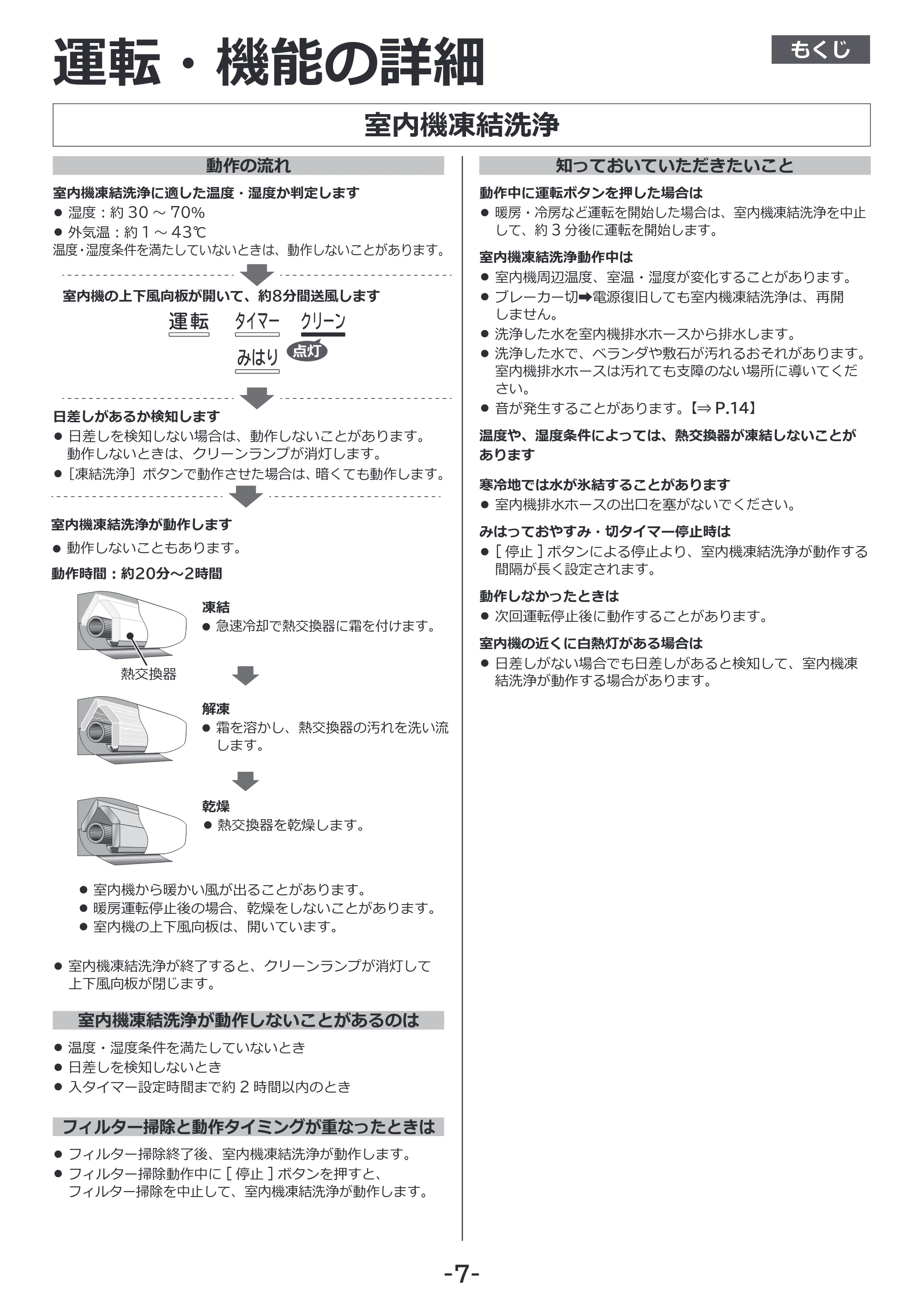 日立 RAS-RK2227S / RAS-RK2527S / RAS-RK2827S 補足説明書(Web掲載のみ) — 室内機凍結洗浄 — 原本ページ — 7ページ