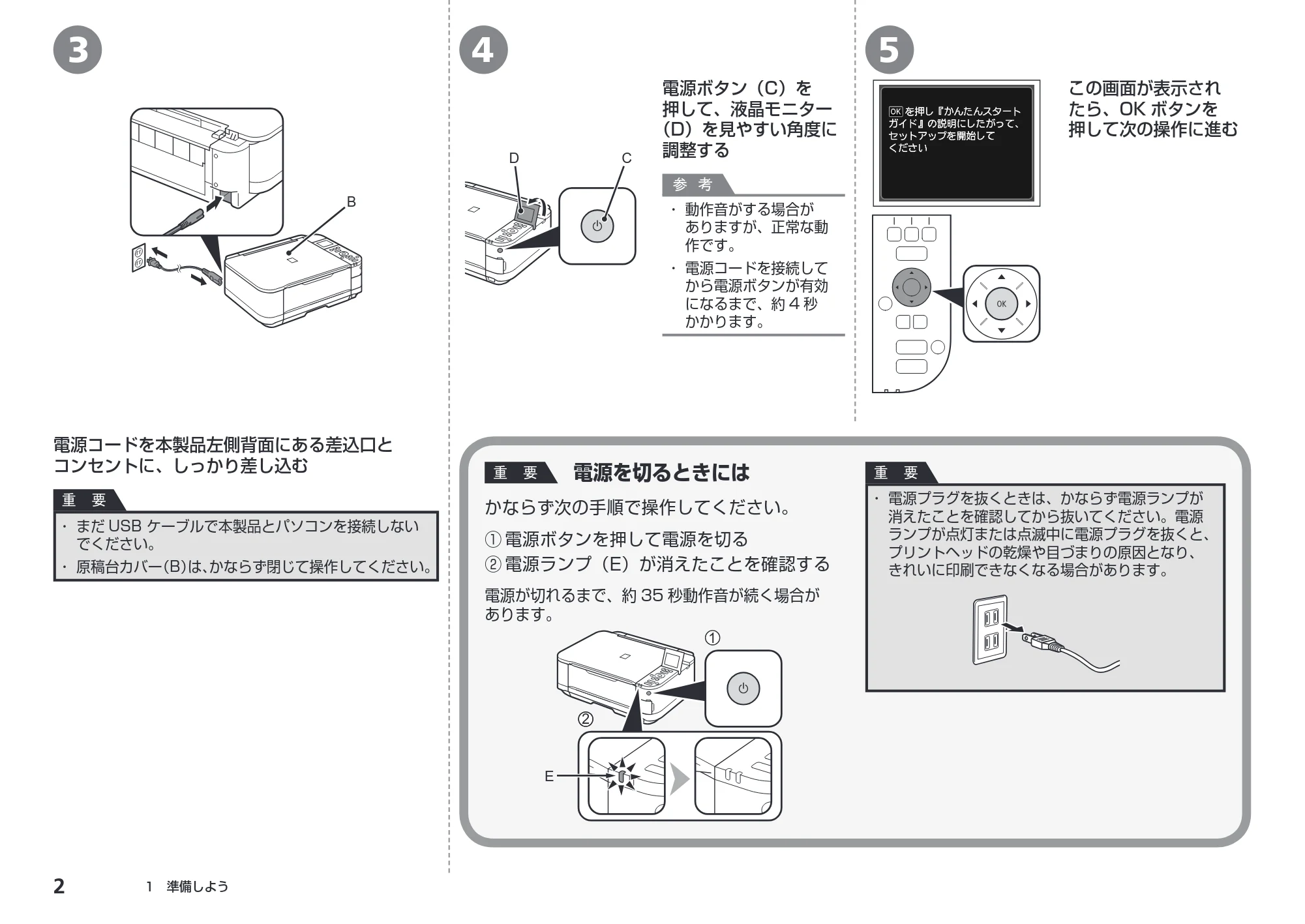 キヤノン PIXUS MG5130 かんたんスタートガイド (PDF形式/3.74Mバイト) — 原本ページ — 4ページ