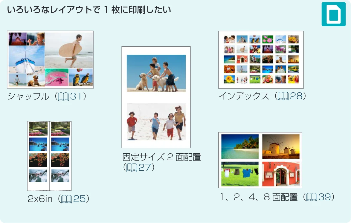 キヤノン SELPHY CP1300 使用説明書 活用編 2020年12月1日掲載 (PDF:2.06MB) — セルフィーを使ってできること — 図版 7-2 — 7ページ