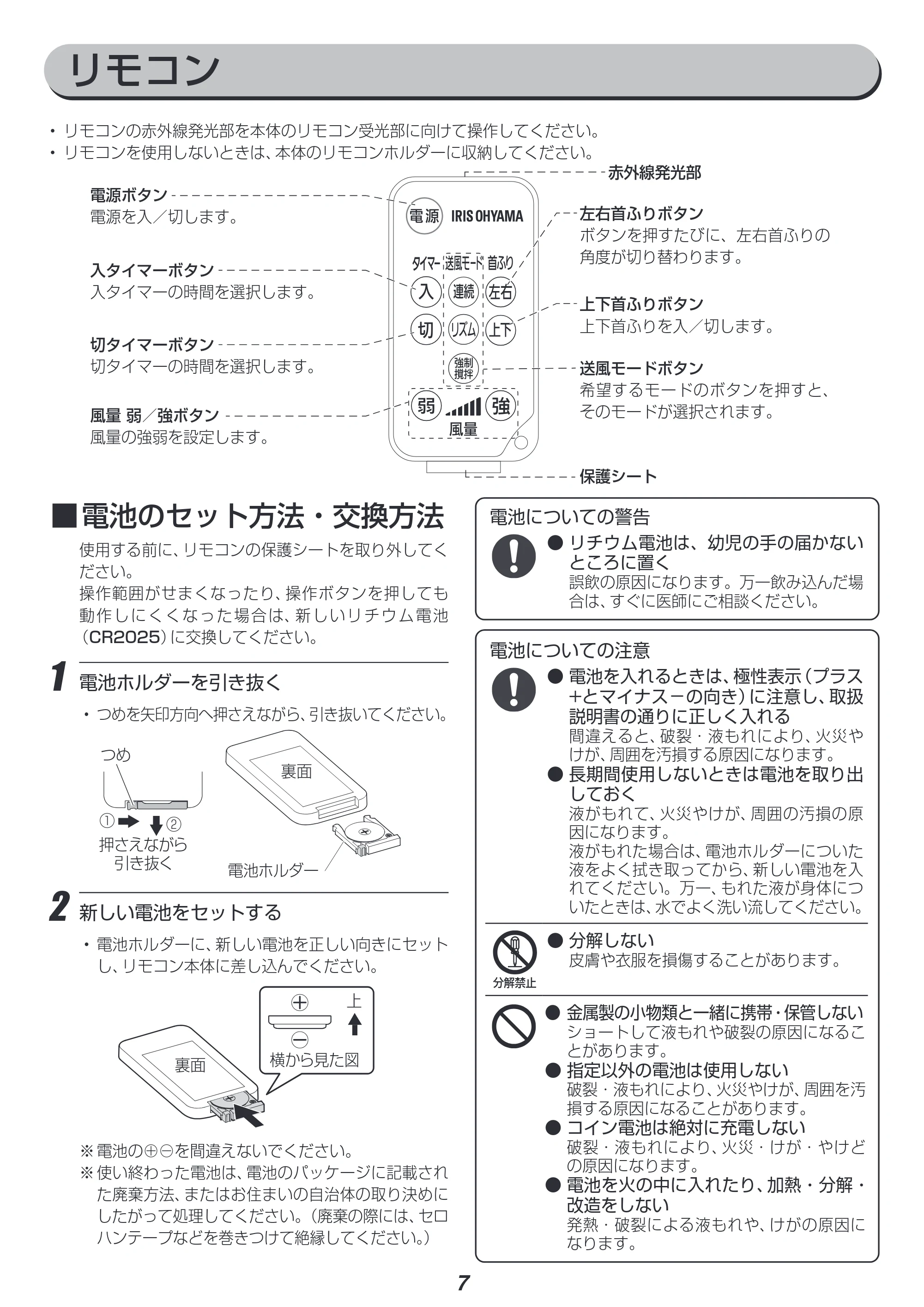 アイリスオーヤマ STF-DC15TC 取扱説明書 — 原本ページ — 7ページ