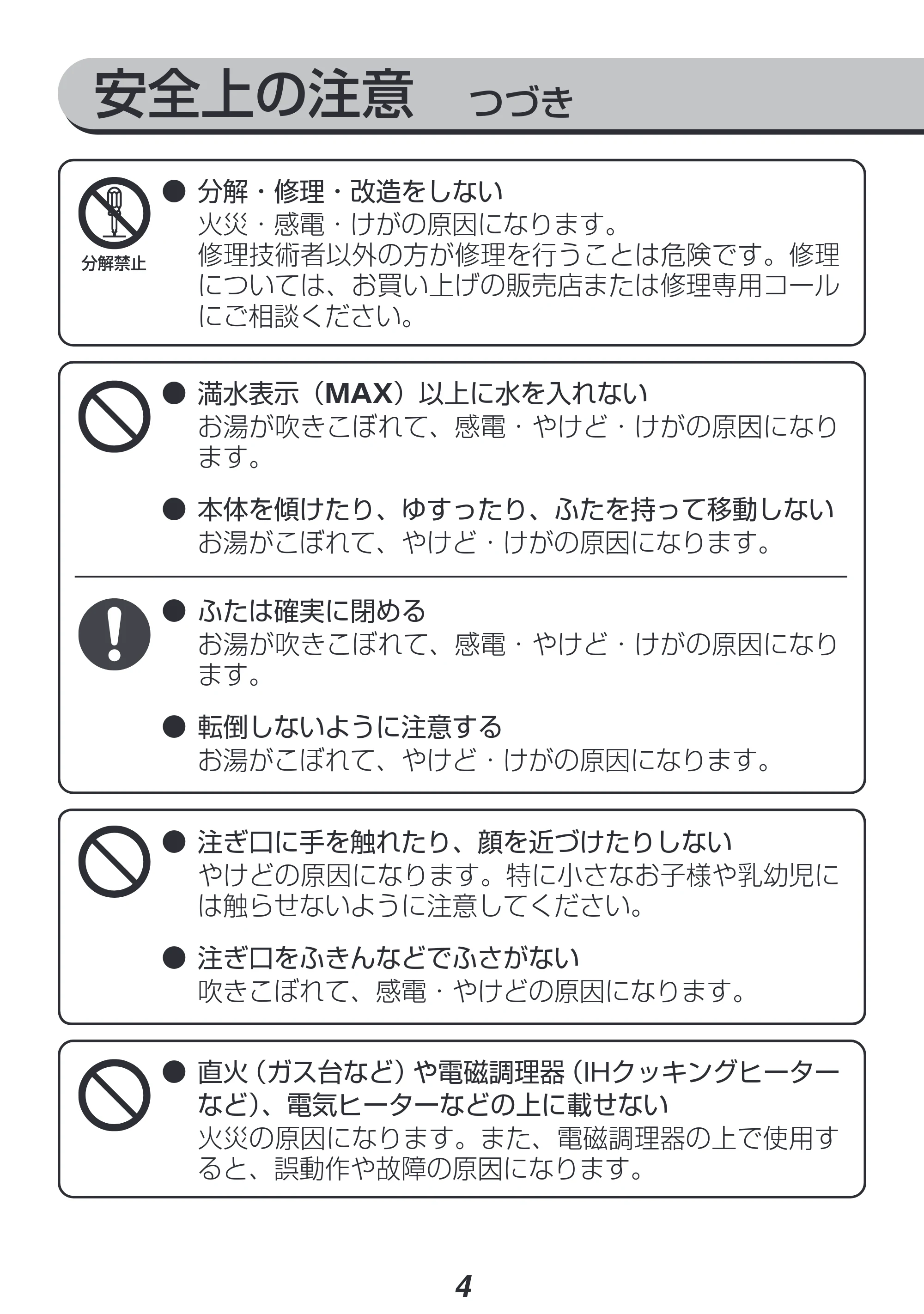 アイリスオーヤマ IKE-C601T-HA 取扱説明書 — 原本ページ — 4ページ