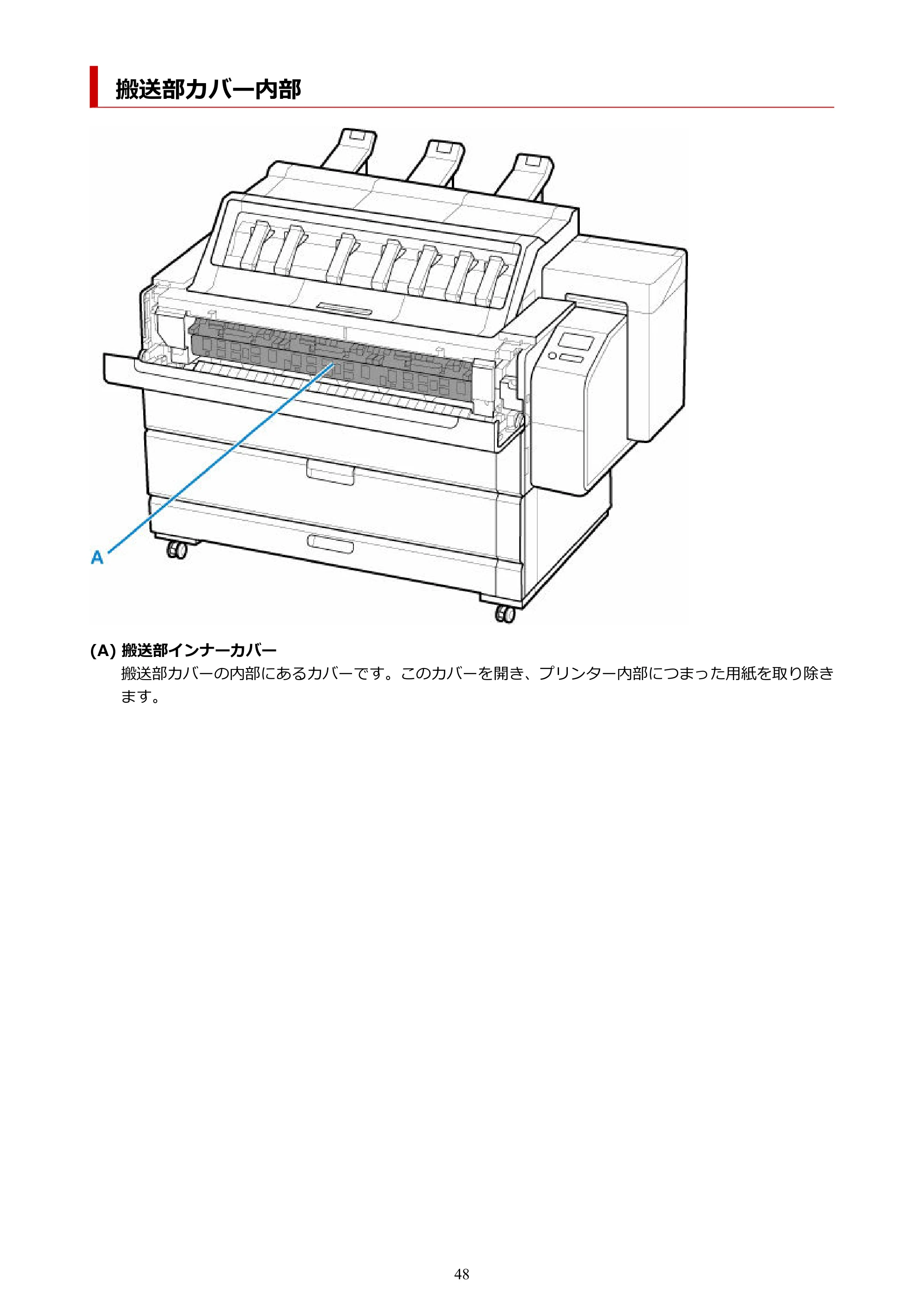 キヤノン TZ-30000 TZ-30000 オンラインマニュアル PDF版(Mac版)2023年1月26日更新(PDF:13.3MB) — 搬送部カバー内部 — 原本ページ — 48ページ