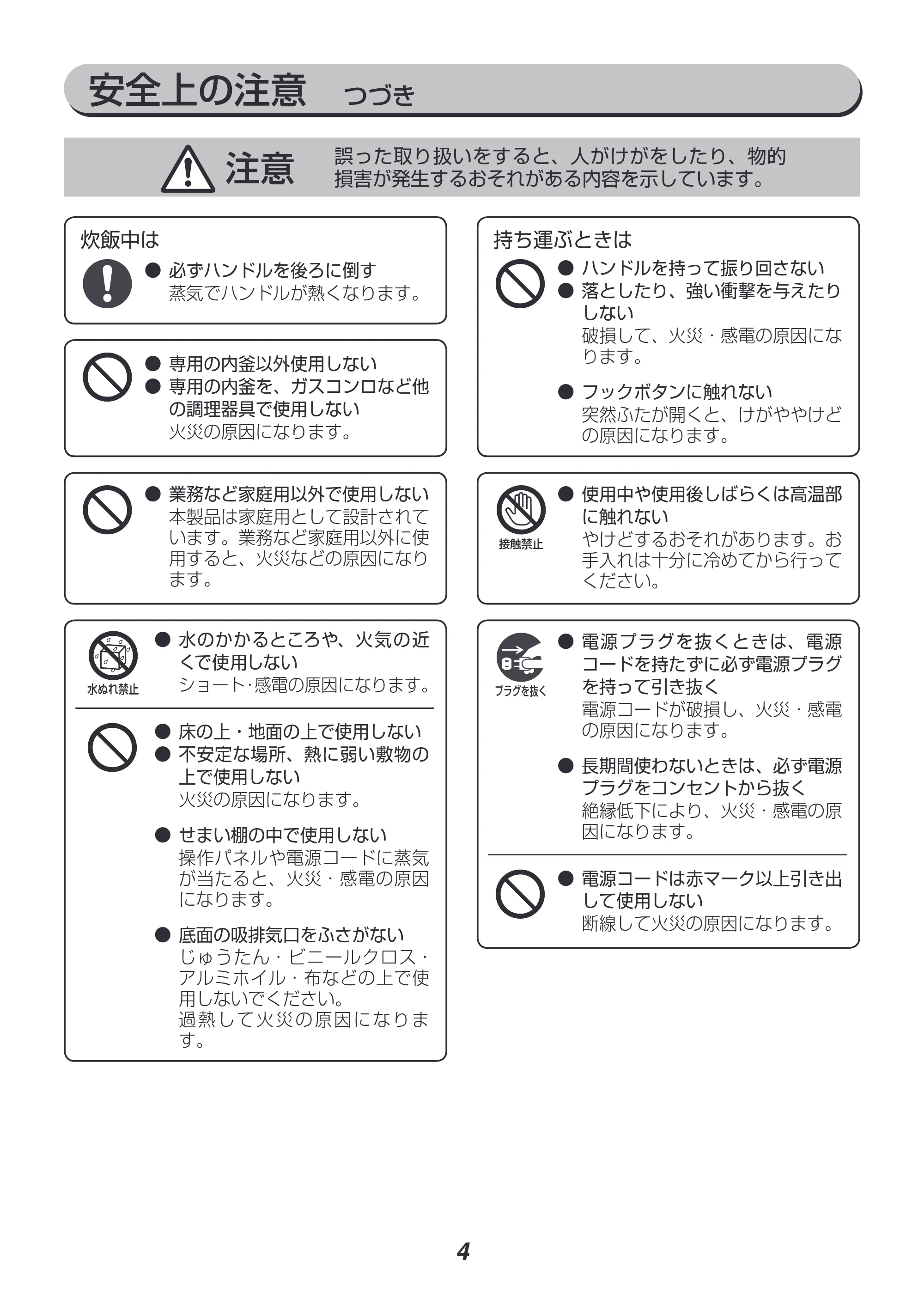 アイリスオーヤマ RC-IH30 取扱説明書 — 原本ページ — 4ページ