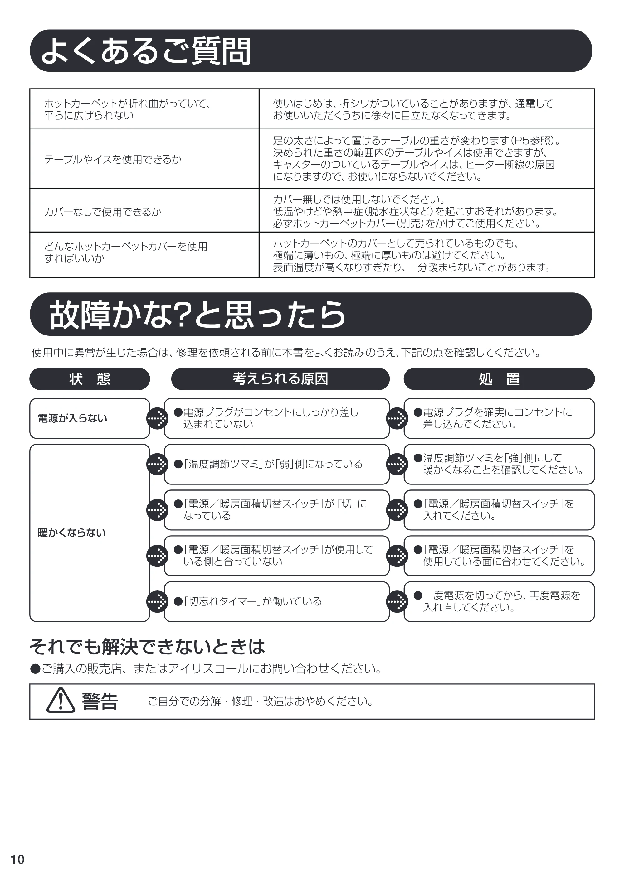 アイリスオーヤマ HC-2H 取扱説明書 — 原本ページ — 10ページ