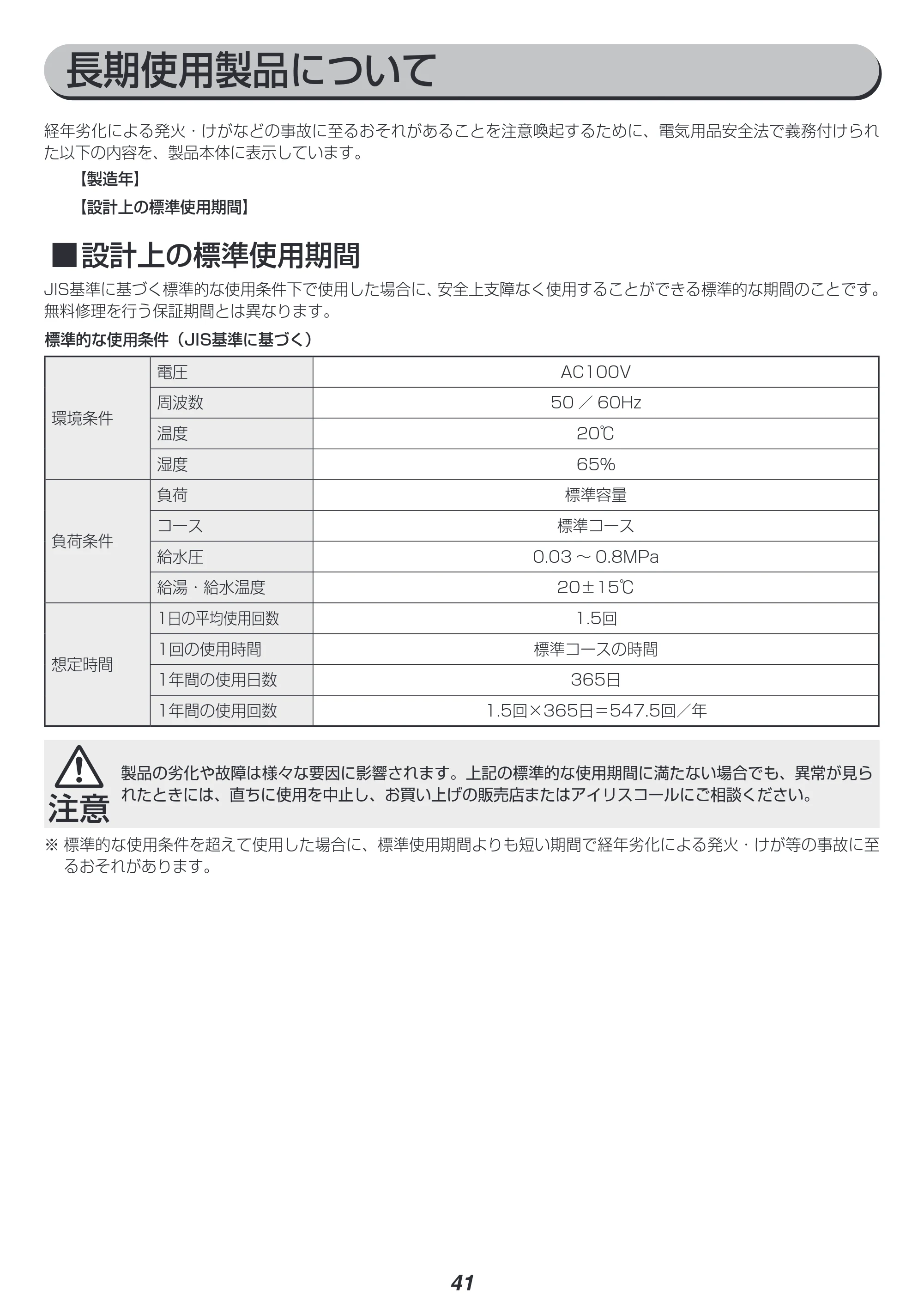 アイリスオーヤマ IAW-T804E 取扱説明書 — 原本ページ — 41ページ