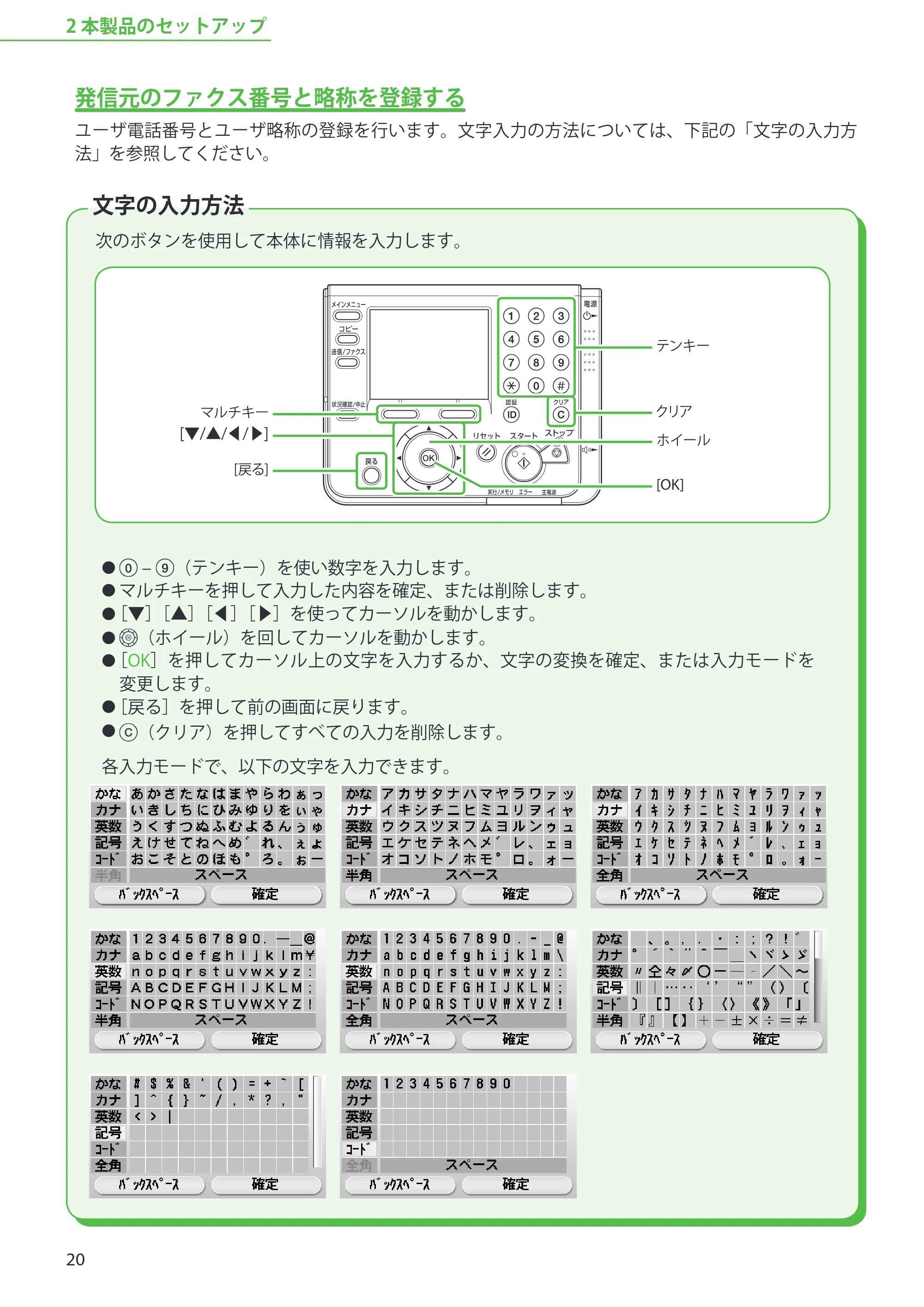 キヤノン MF8450 スタートアップガイド 2009年12月18日更新 （PDF形式／20.02Mバイト） — 発信元のファクス番号と略称を登録する — 原本ページ — 22ページ