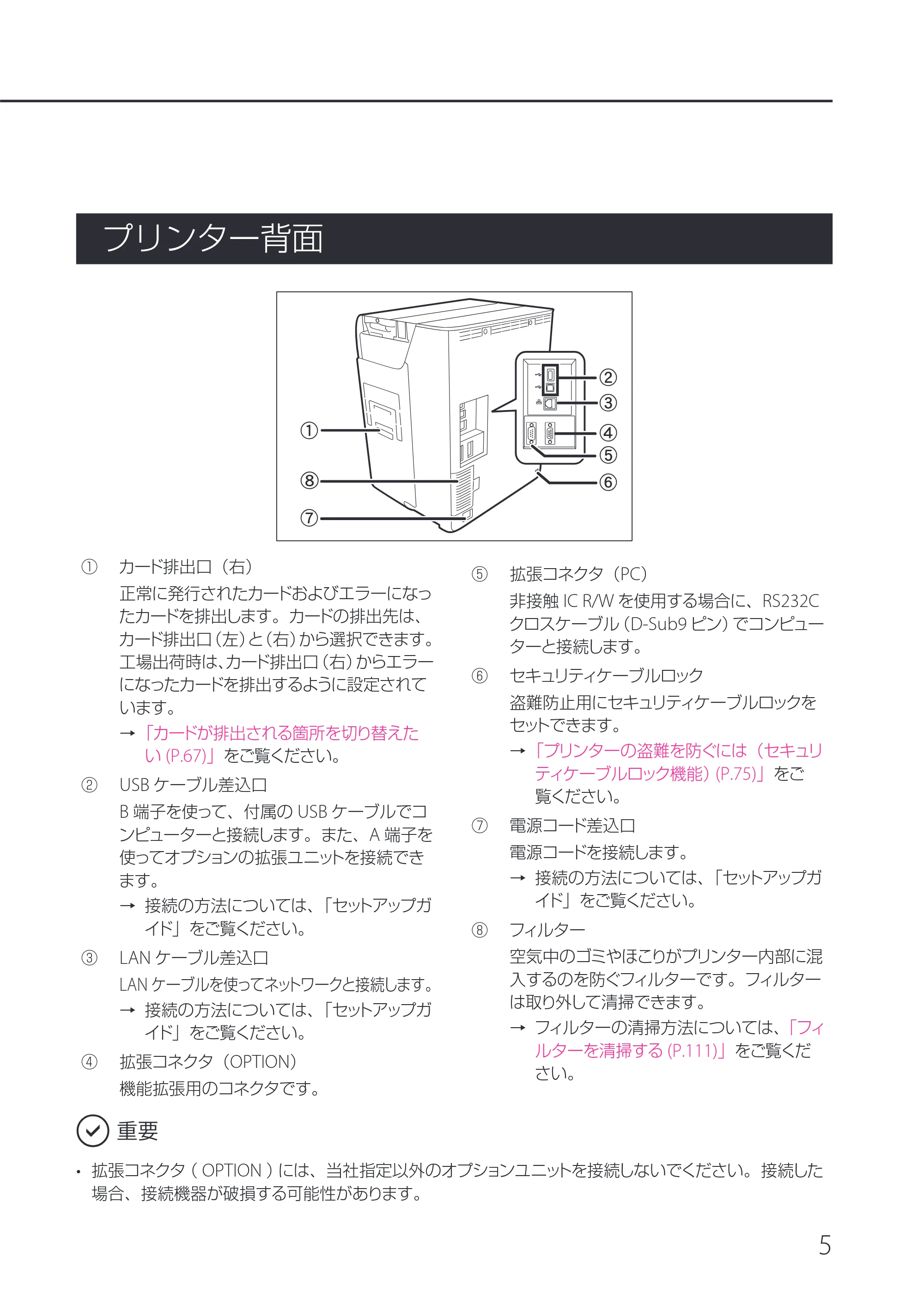キヤノン IX-R7000 IX-R7000 操作ガイド 2026年9月17日更新(PDF:7.46MB) — プリンター背面 — 原本ページ — 9ページ