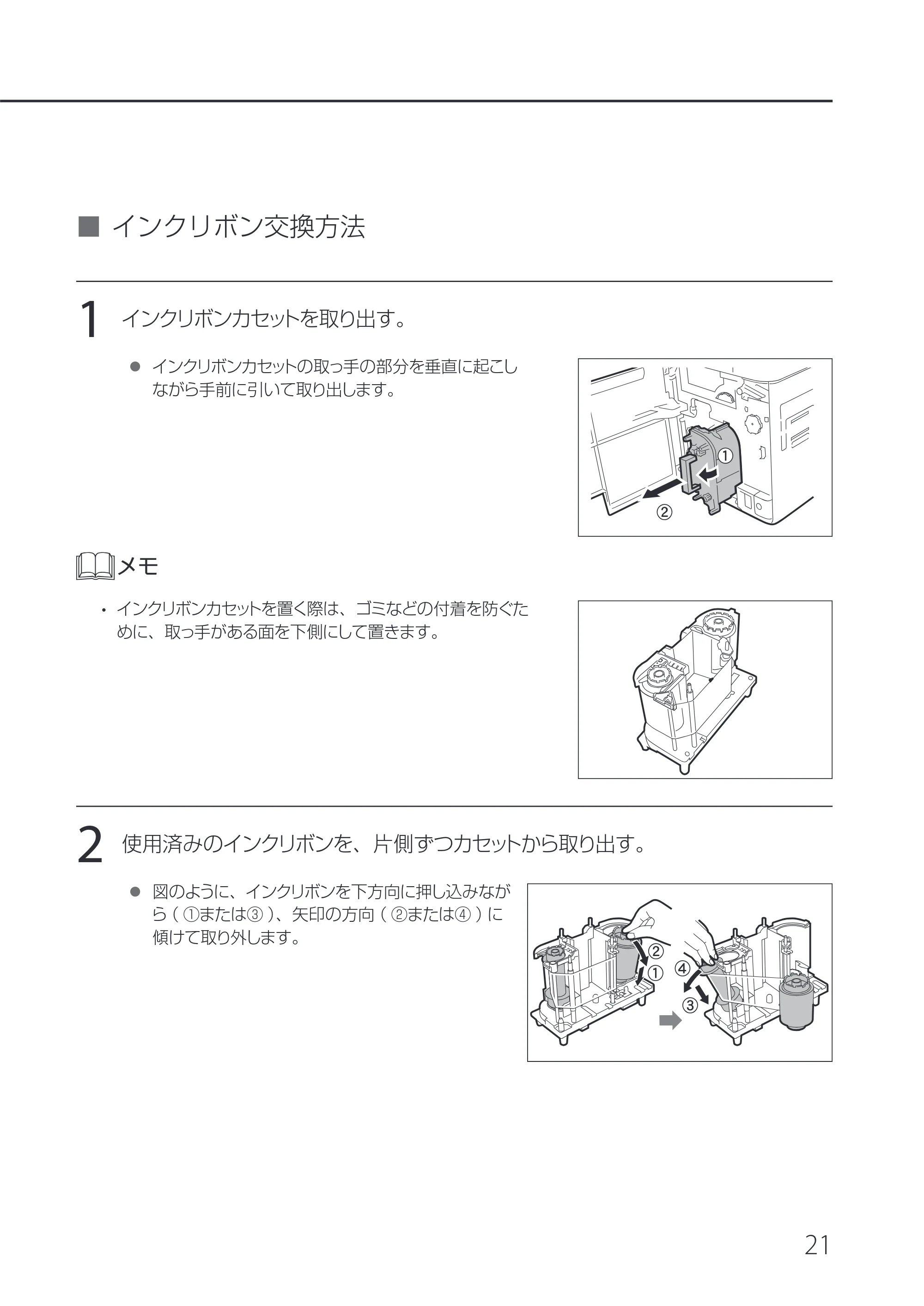 キヤノン IX-R7000 IX-R7000 操作ガイド 2026年9月17日更新(PDF:7.46MB) — インクリボン交換方法 — 原本ページ — 25ページ