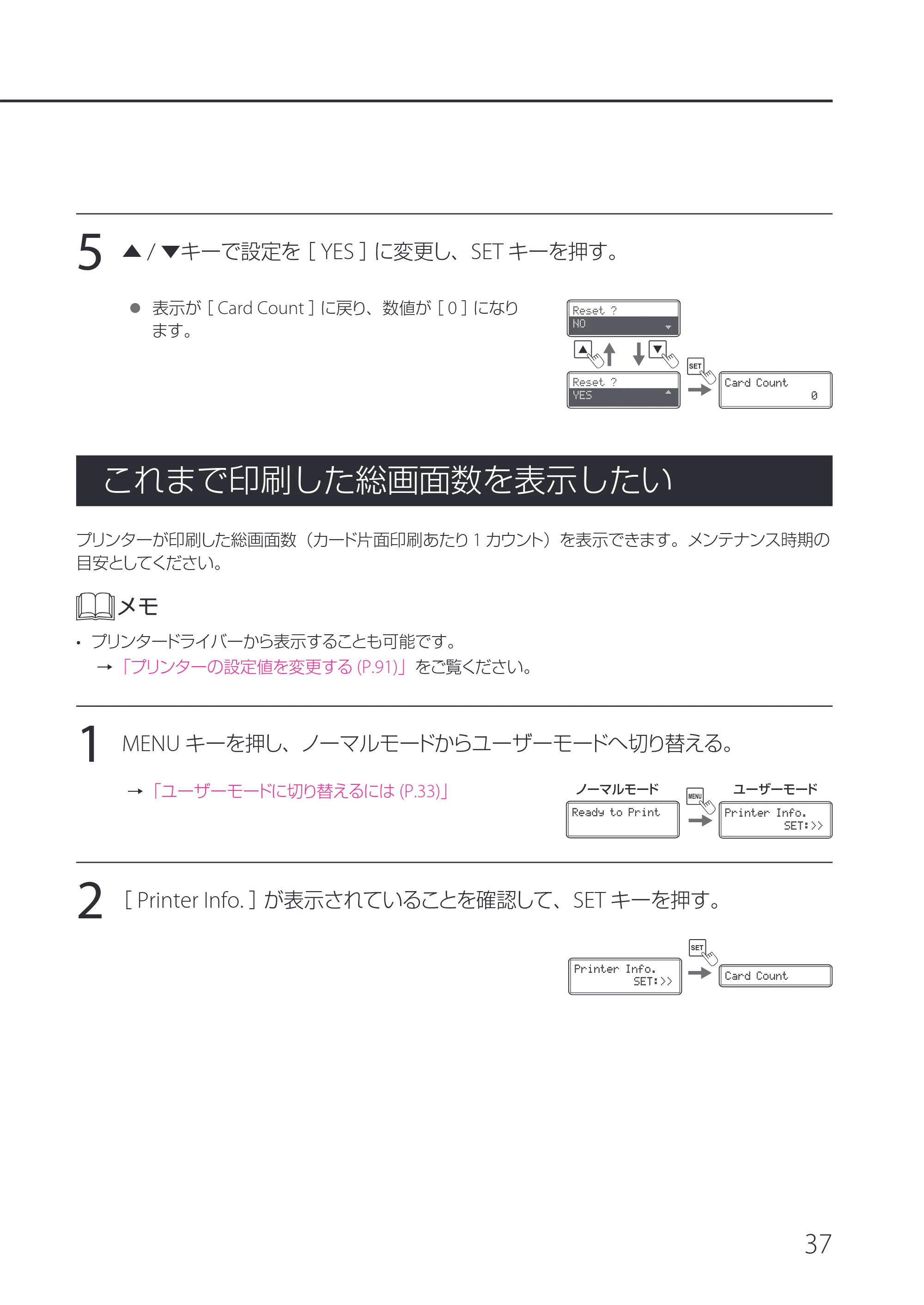 キヤノン IX-R7000 IX-R7000 操作ガイド 2026年9月17日更新（PDF：7.46MB） — これまで印刷した総画面数を表示したい — 原本ページ — 41ページ