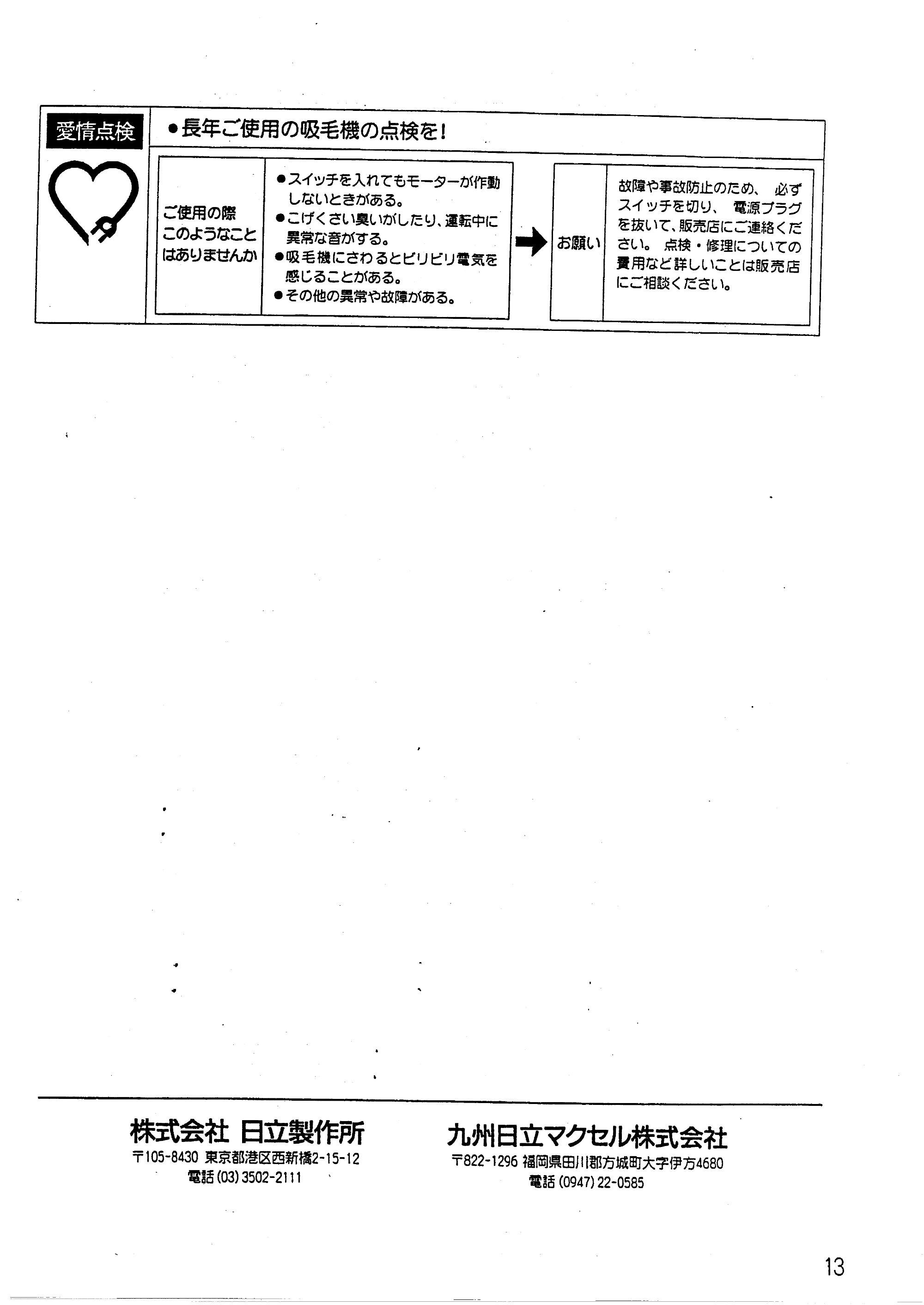 日立 PZ-G400 取扱説明書 — 原本ページ — 13ページ