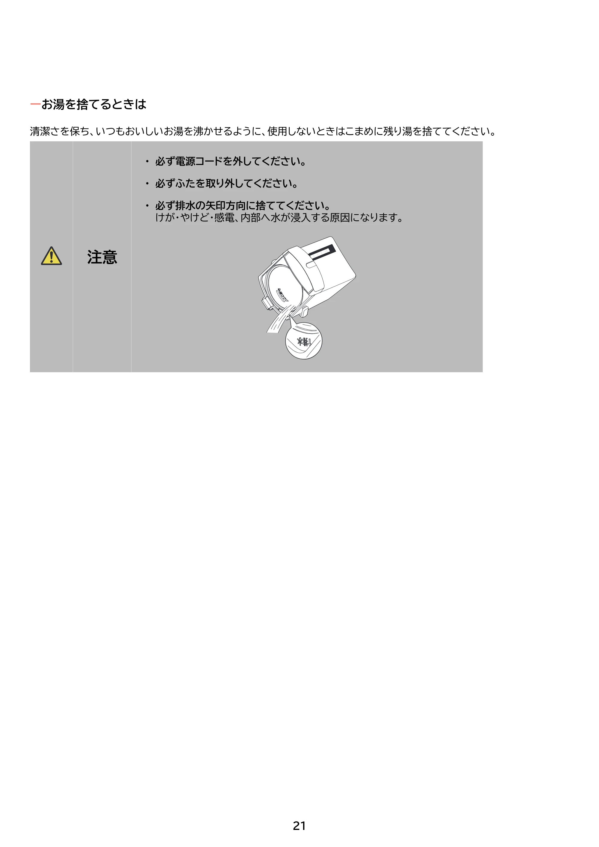 アイリスオーヤマ IMHD-222 取扱説明書 — 原本ページ — 21ページ