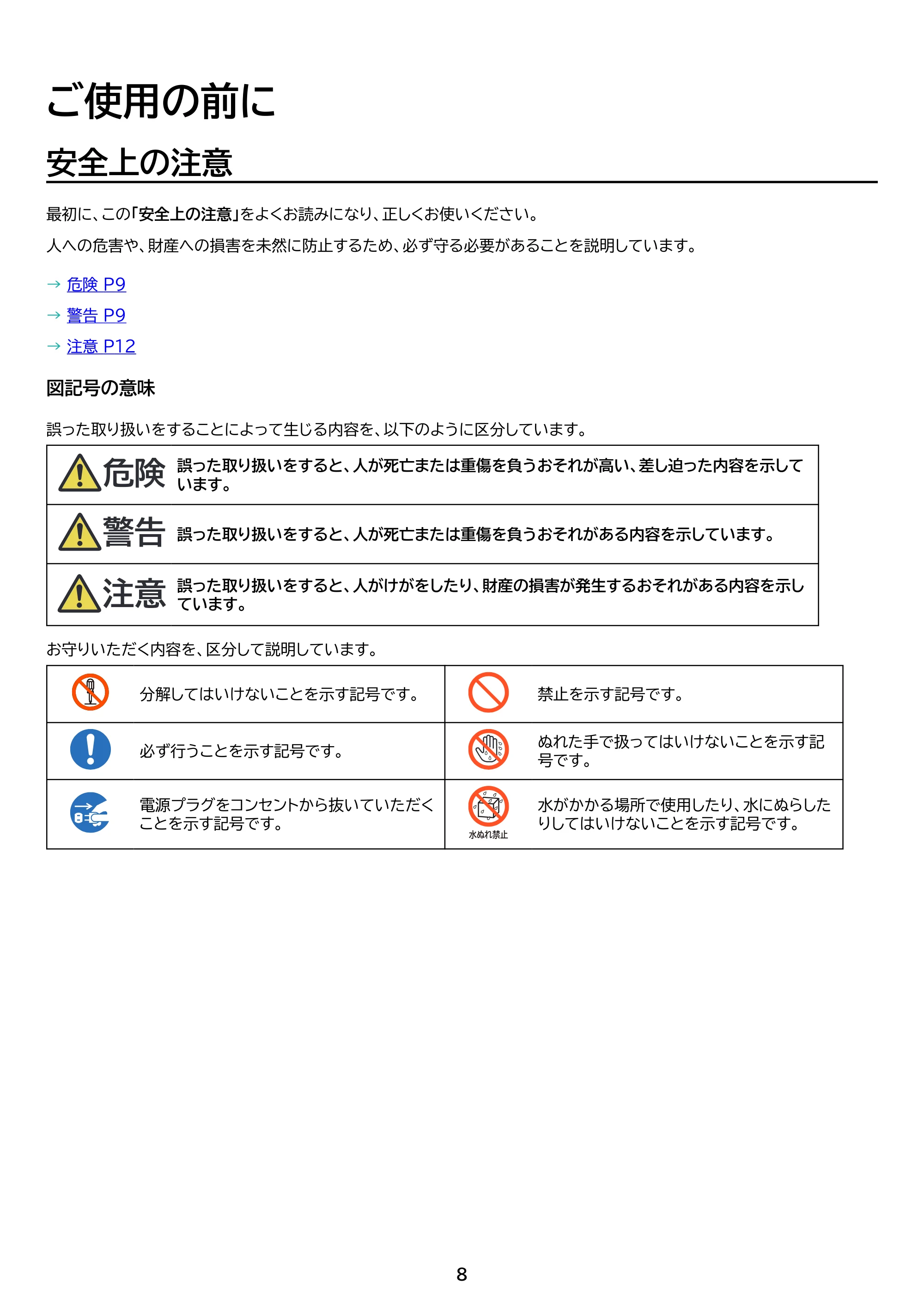 アイリスオーヤマ TE10D1M64-KV1B 取扱説明書 — 原本ページ — 8ページ