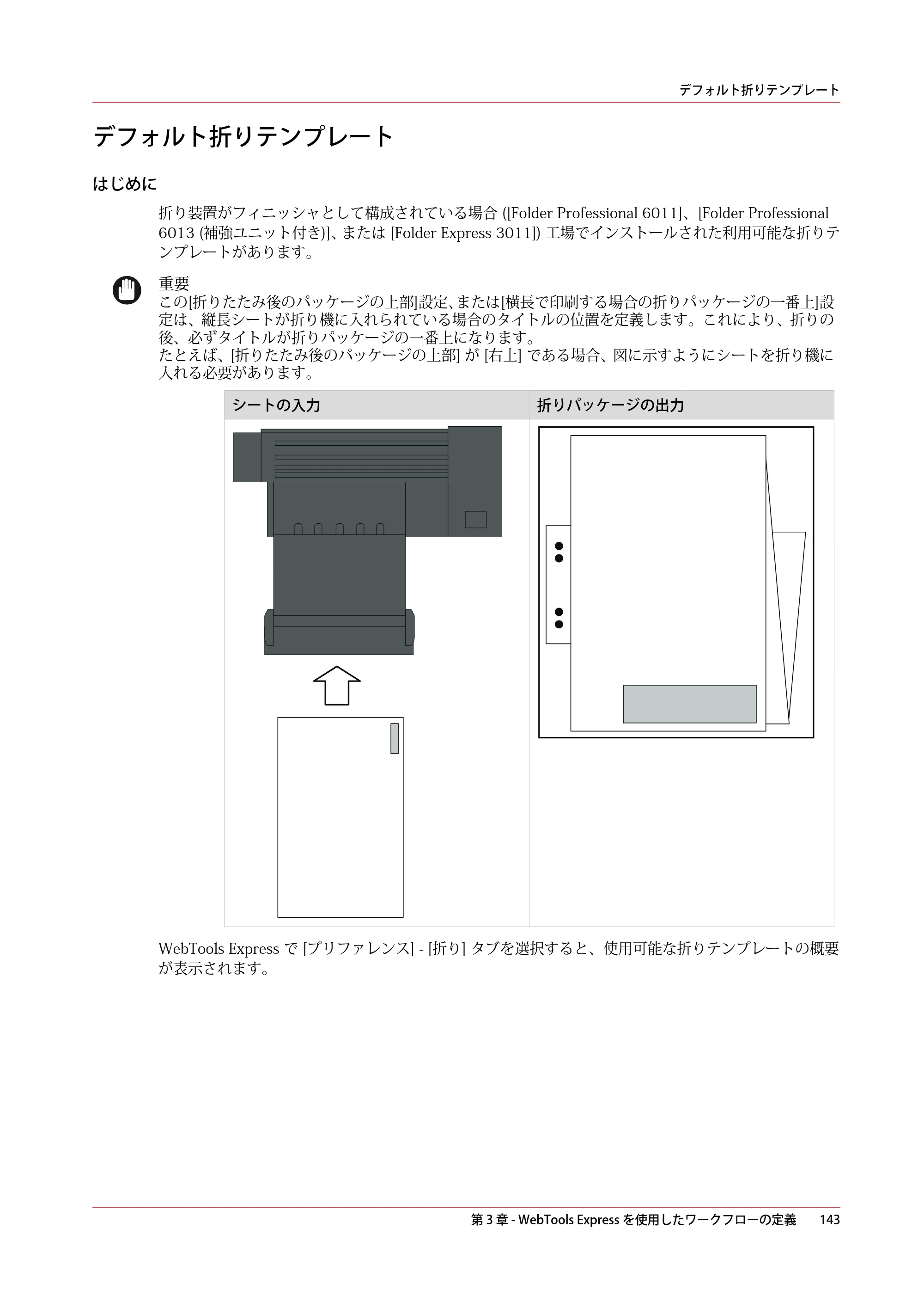 キヤノン ColorWave 3800 操作ガイド 2021年10月2日掲載 （PDF形式／21.29Mバイト） — デフォルト折りテンプレート — 原本ページ — 143ページ